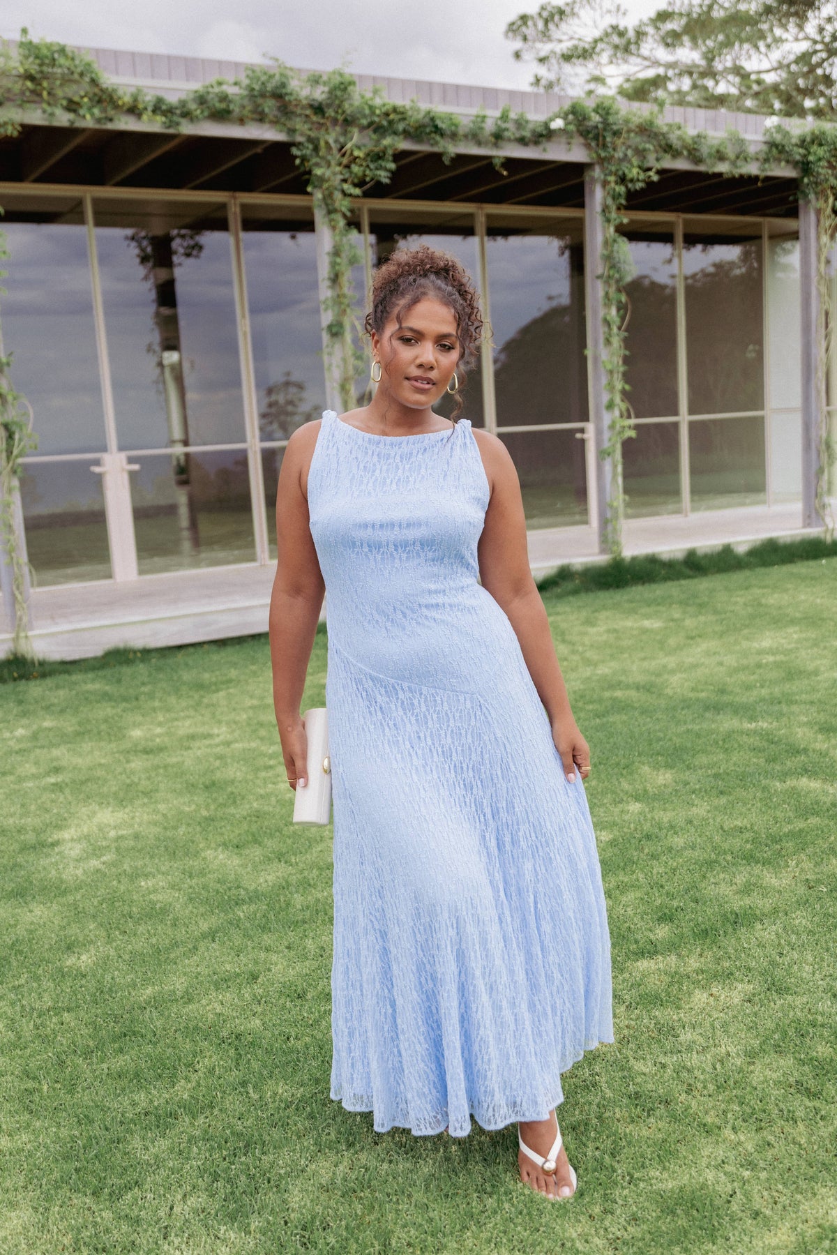 Kirsten Lace Maxi Dress in Cornflower Blue – view 1 of 8