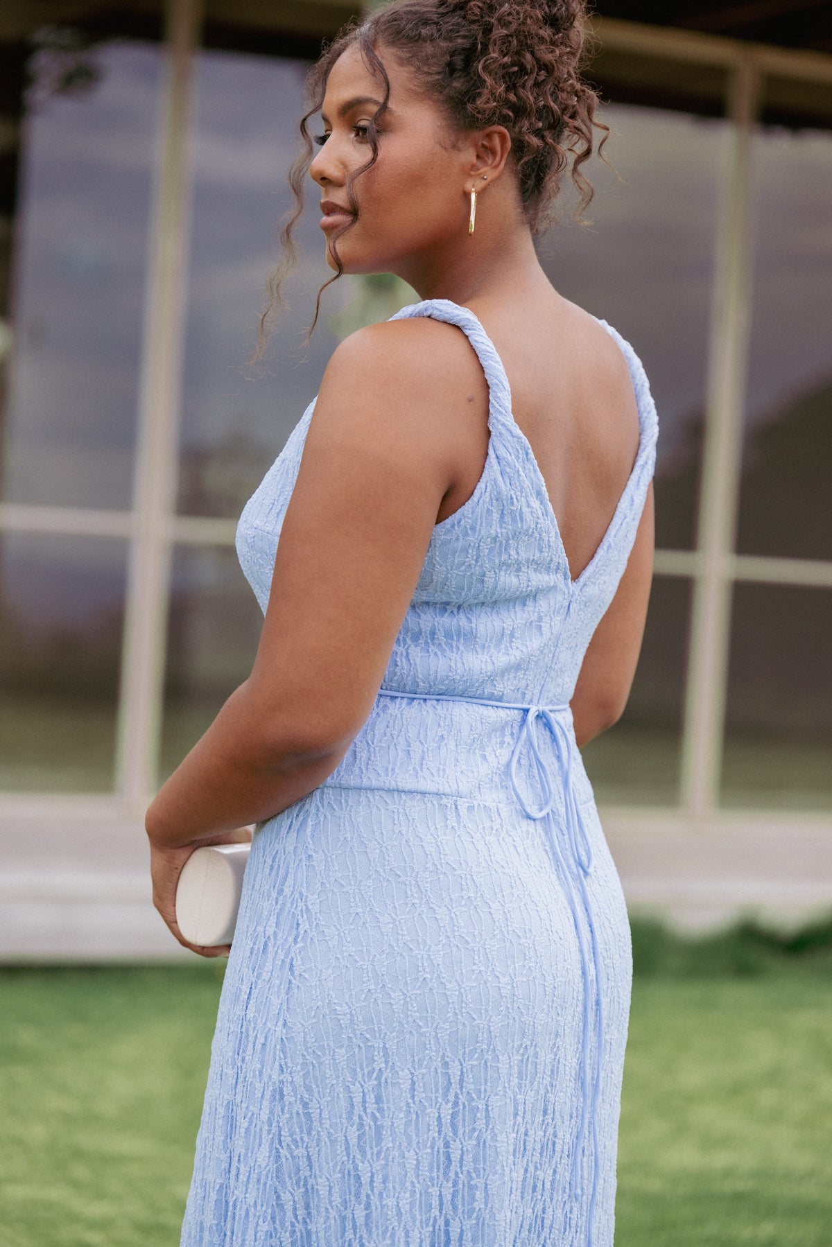 Kirsten Lace Maxi Dress in Cornflower Blue – view 8 of 8