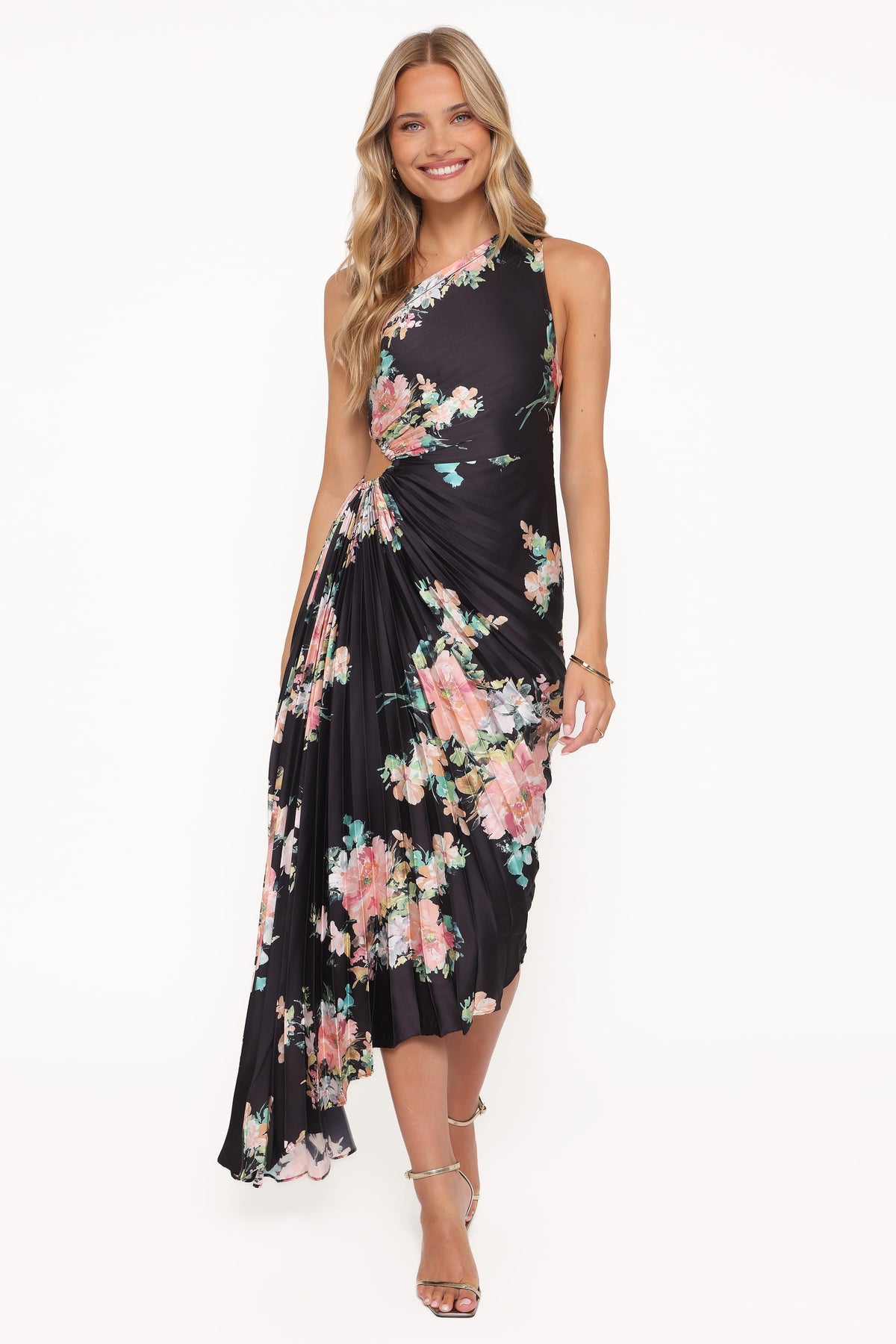 Kleo One Shoulder Maxi Dress in Black Floral – view 2 of 7