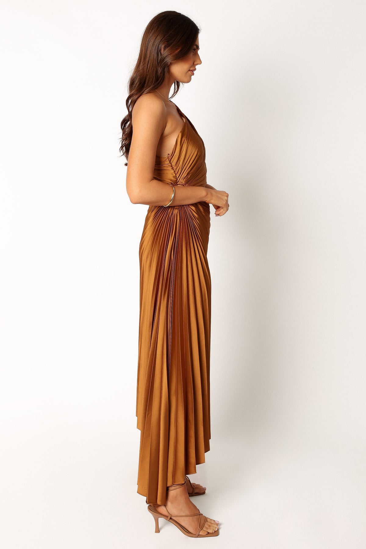 Kleo One Shoulder Maxi Dress in Golden Ochre – view 6 of 11