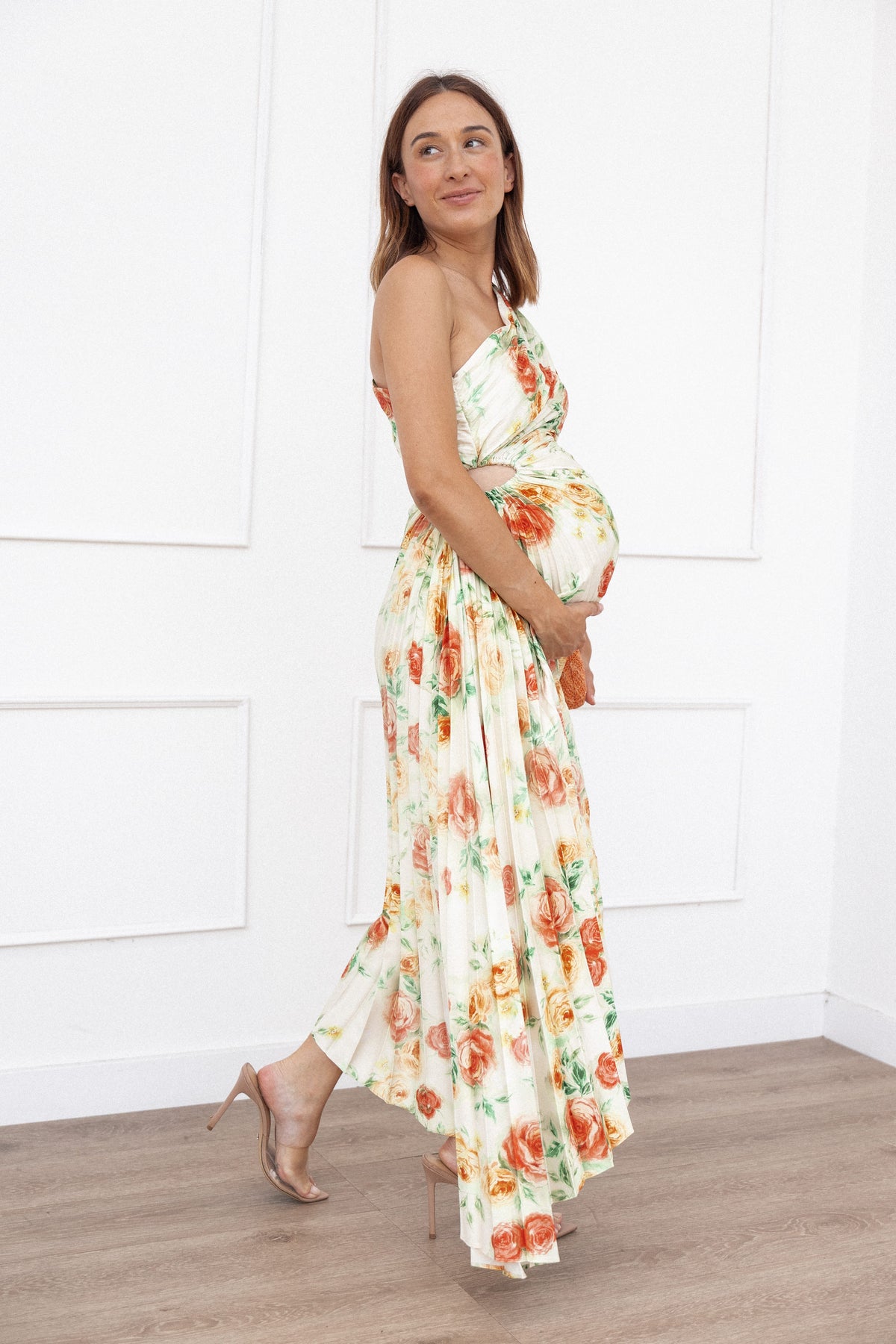 Kleo One Shoulder Maxi Dress in Yellow Floral – view 8 of 9
