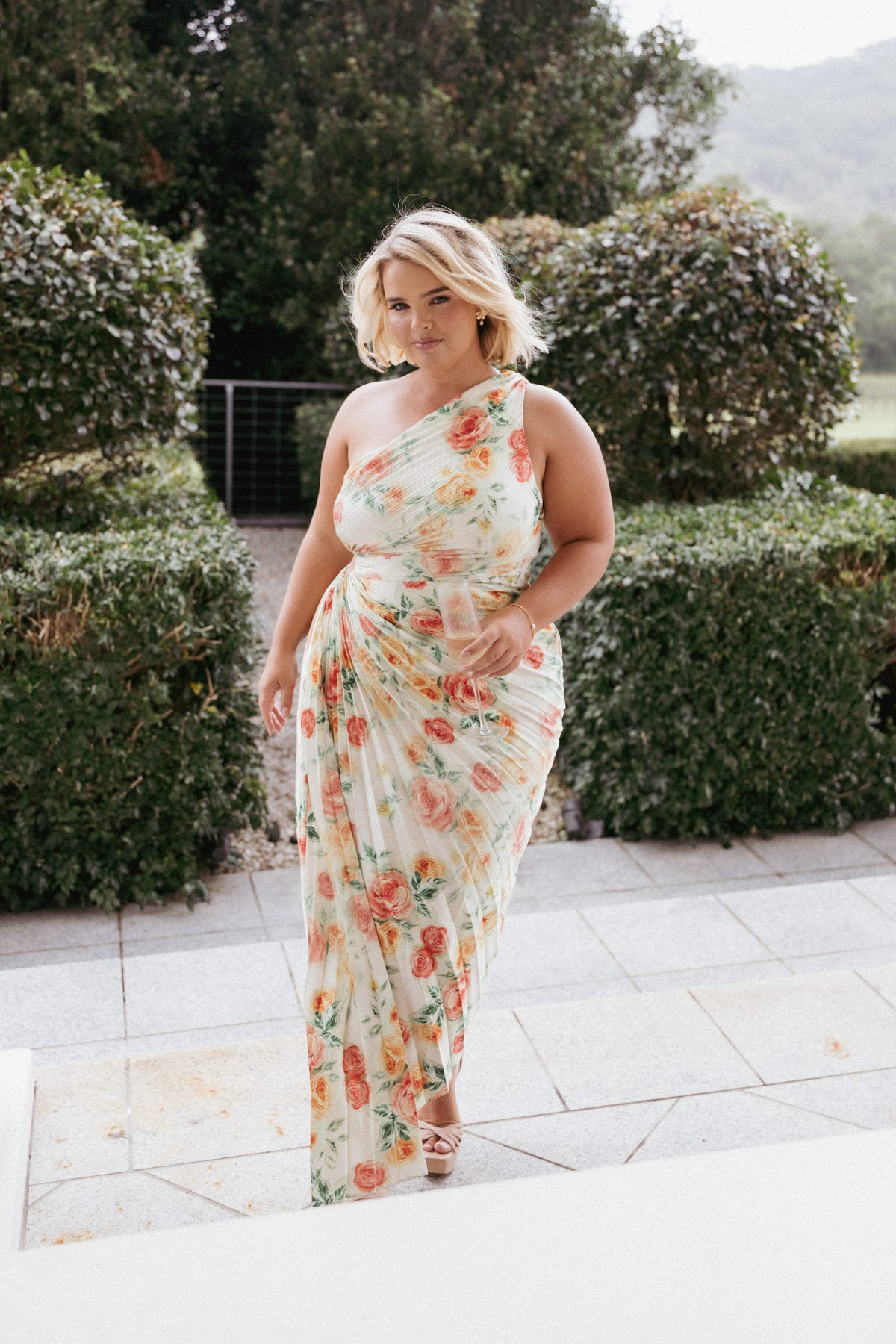 Kleo One Shoulder Maxi Dress in Yellow Floral – view 1 of 9