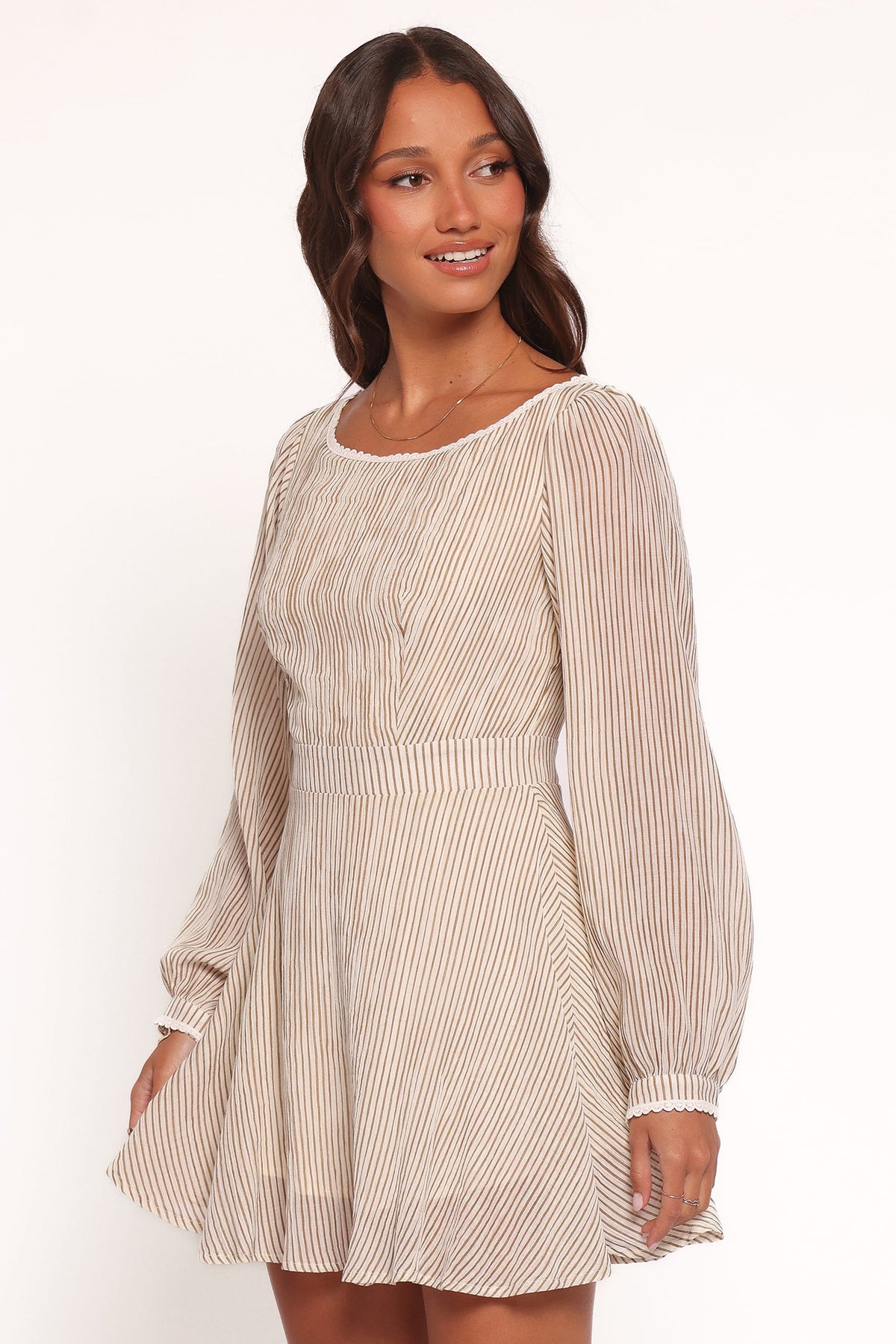 Kyra Long Sleeve Mini Dress in Stripe – view 3 of 6