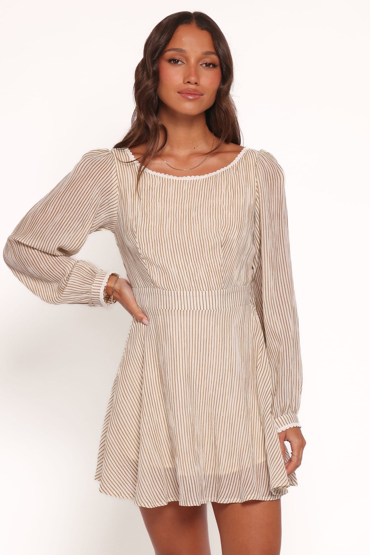 Kyra Long Sleeve Mini Dress in Stripe – view 1 of 6