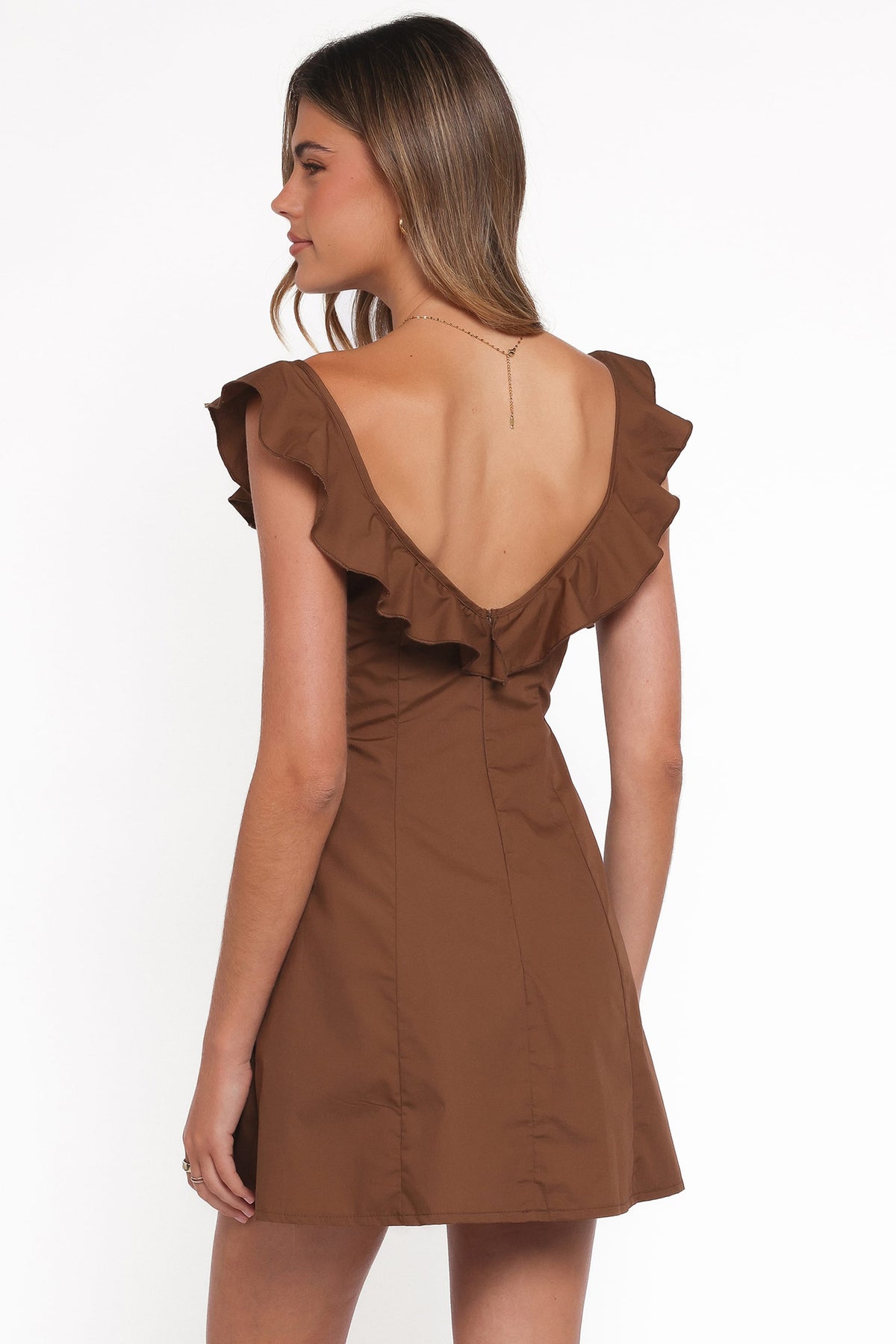 Lacey Mini Dress in Brown – view 4 of 6