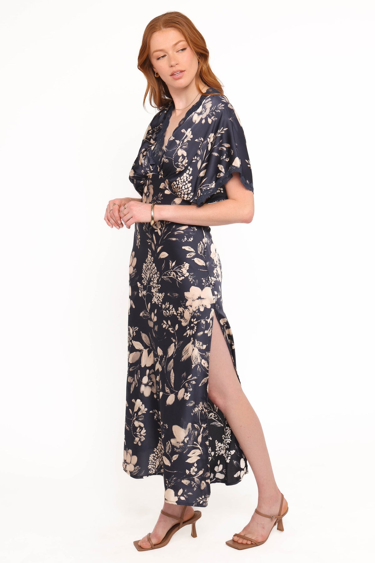 Laurent Midi Dress in Navy Cream Floral – view 3 of 6