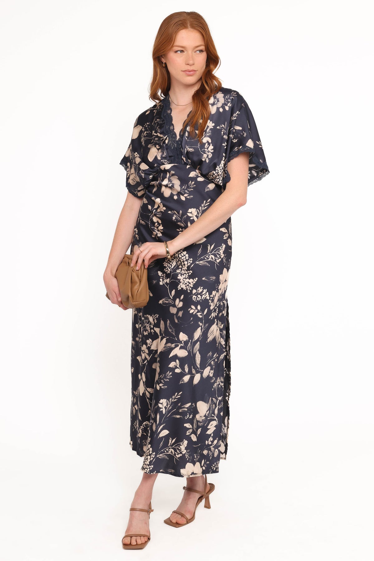 Laurent Midi Dress in Navy Cream Floral – view 1 of 6