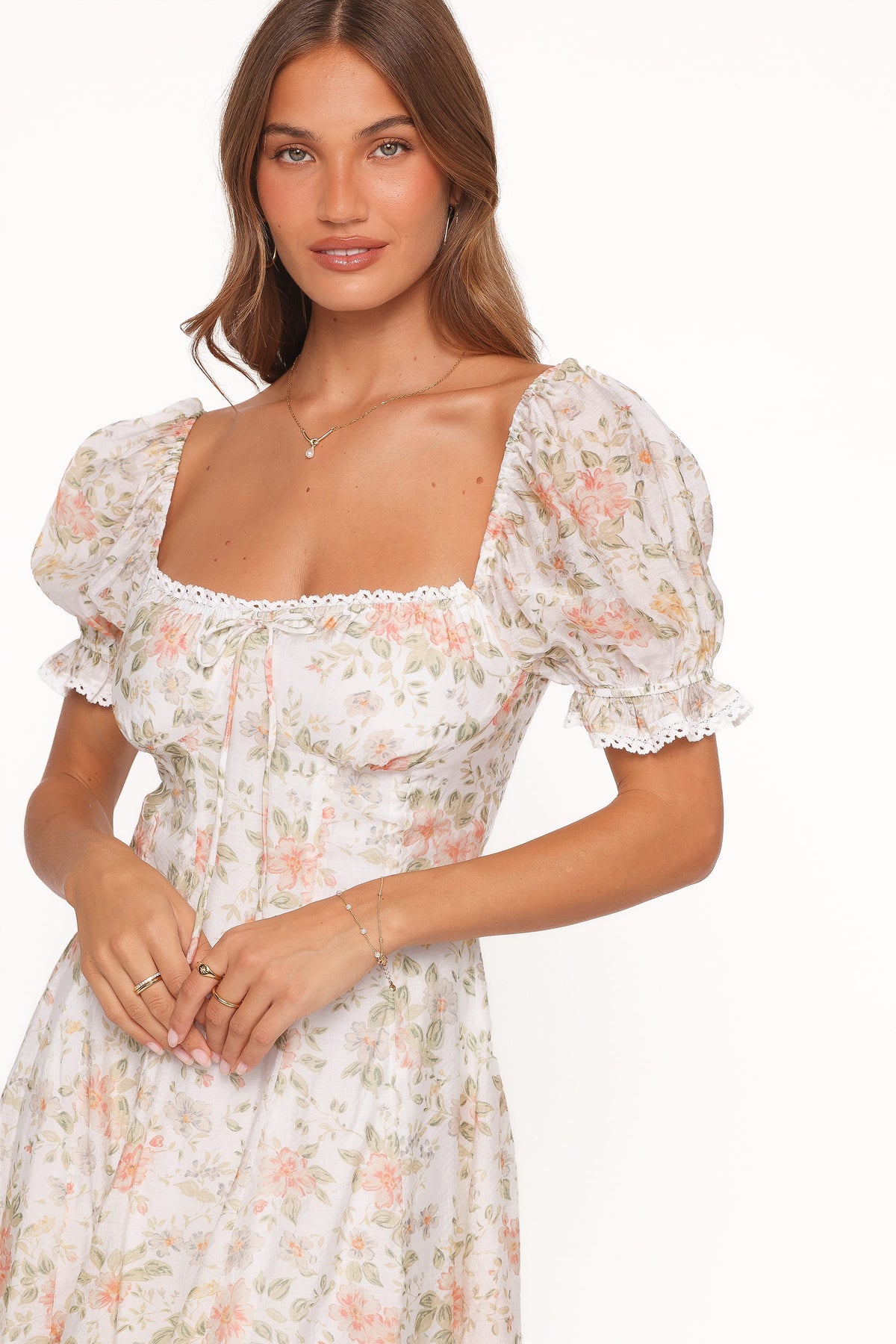 Lavia Mini Dress in White Multi Floral – view 3 of 7