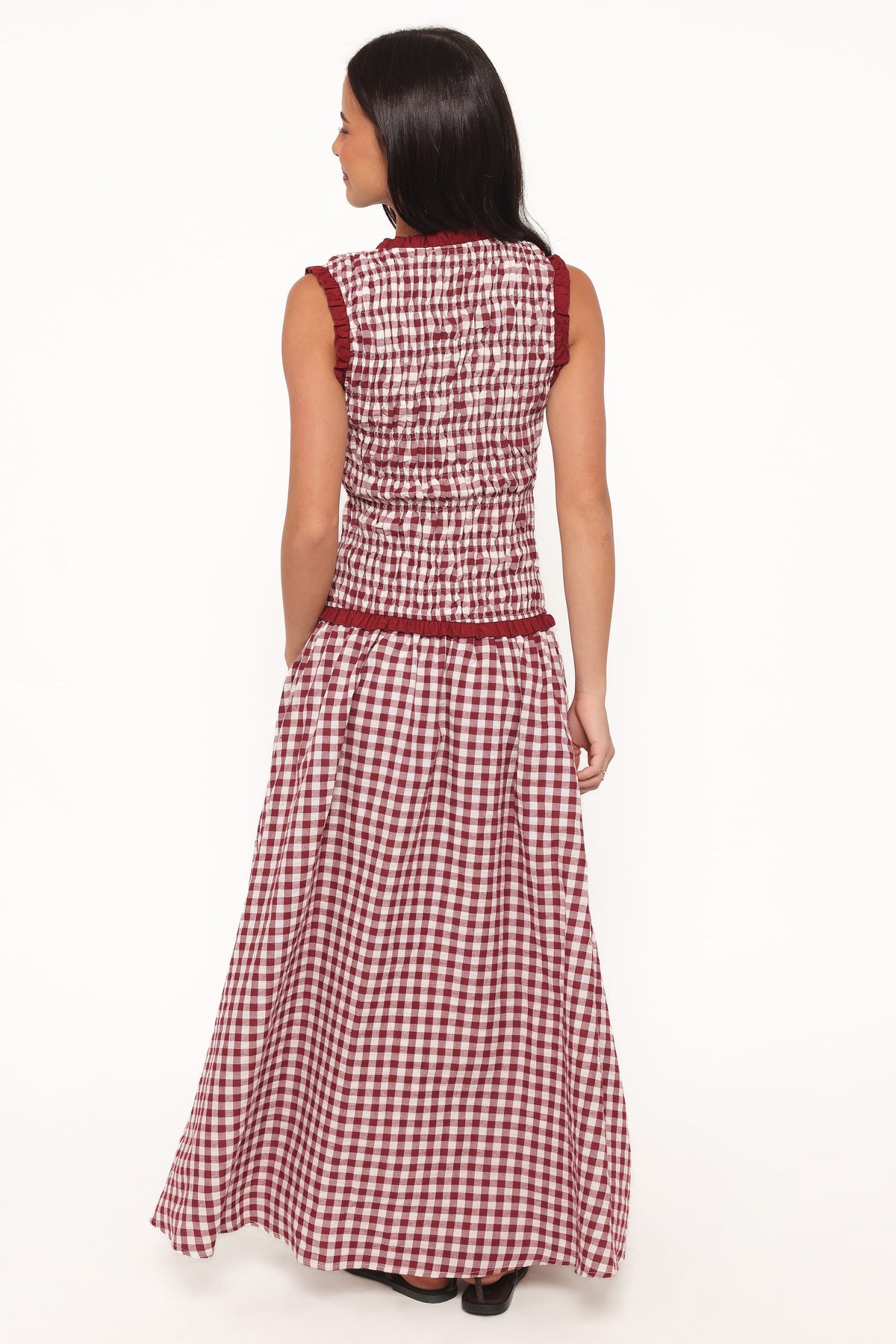 Leabrook Maxi Dress in Burgundy Gingham – view 5 of 7