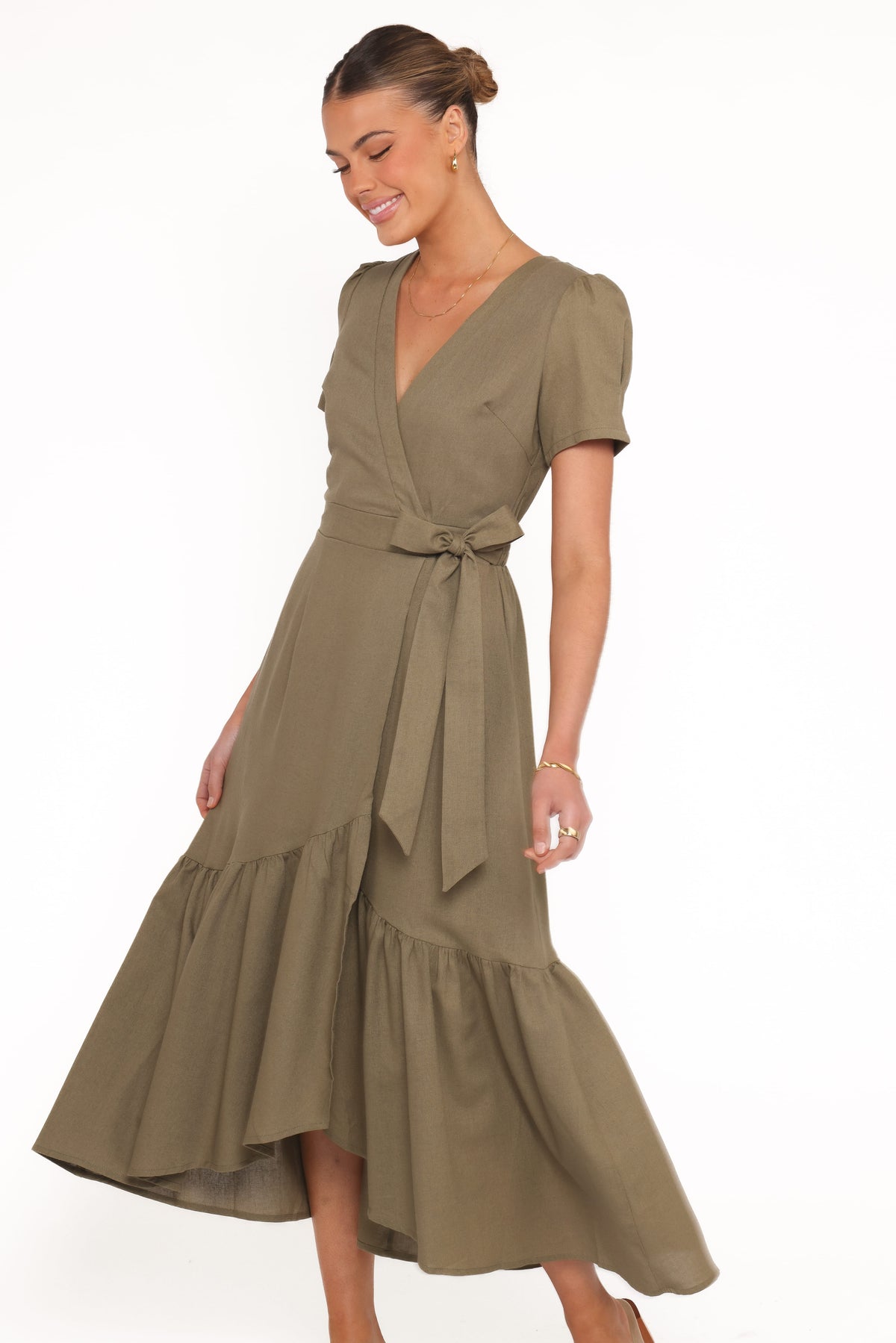 Leontine Midi Dress in Olive – view 1 of 6