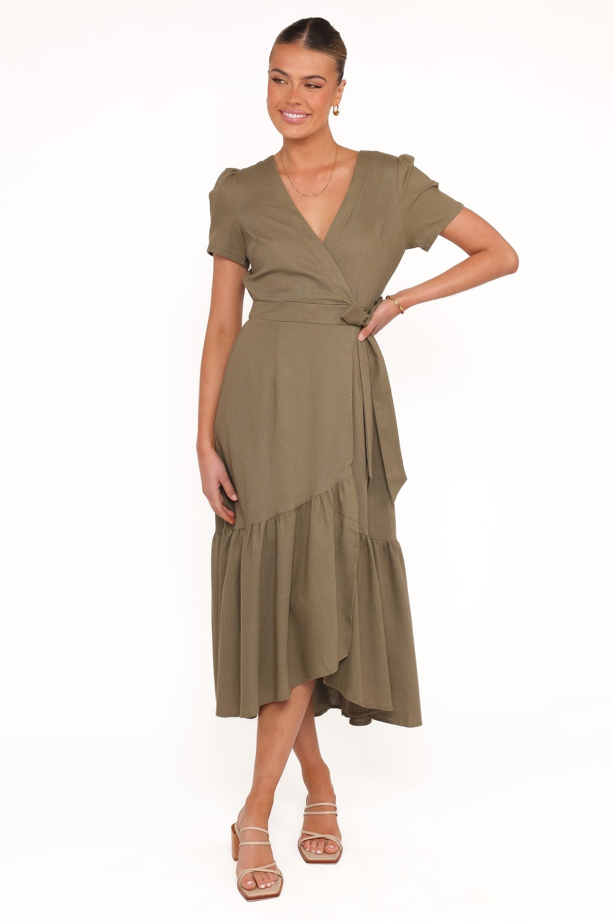 Leontine Midi Dress in Olive – view 5 of 6