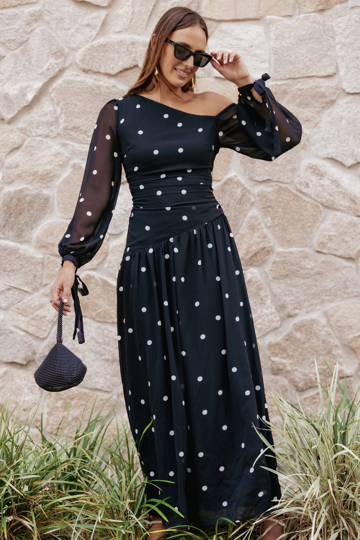 Levine Maxi Dress in Black Polka Dot – view 7 of 7