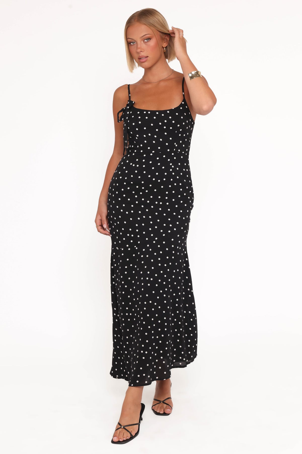 Lexia Midi Dress in Black Polka Dot – view 1 of 6