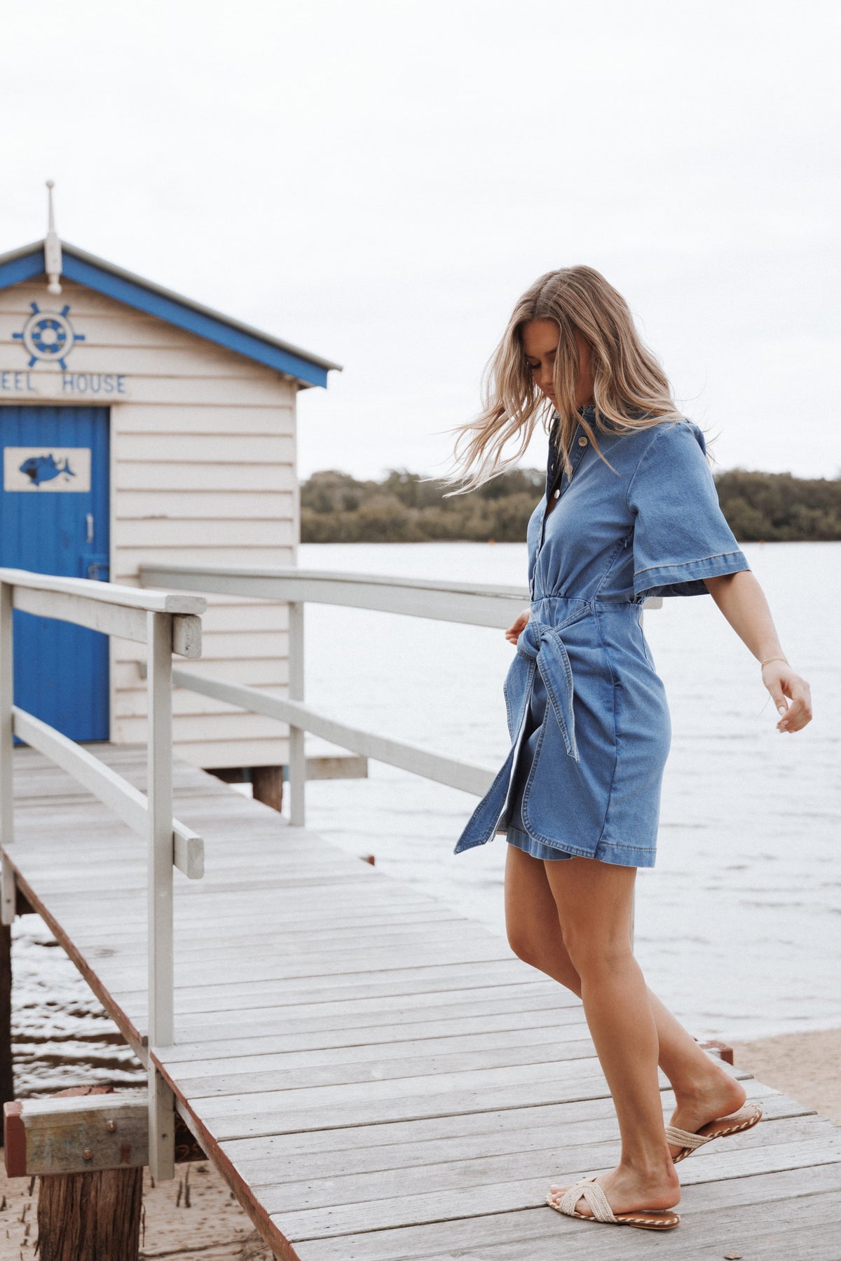 Leyton Mini Dress in Denim Chambray – view 9 of 9