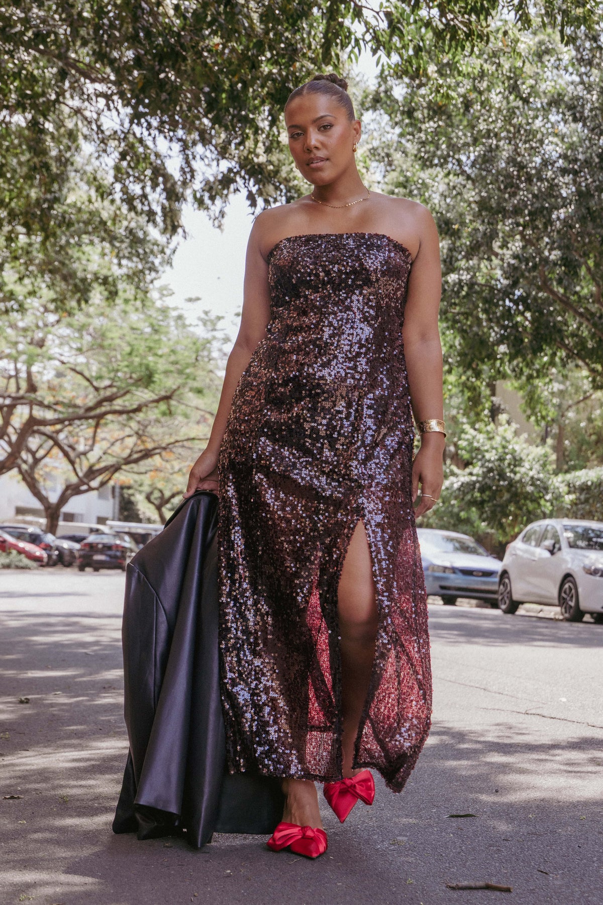 Liliane Maxi Dress in Cherry Sequin – view 7 of 7