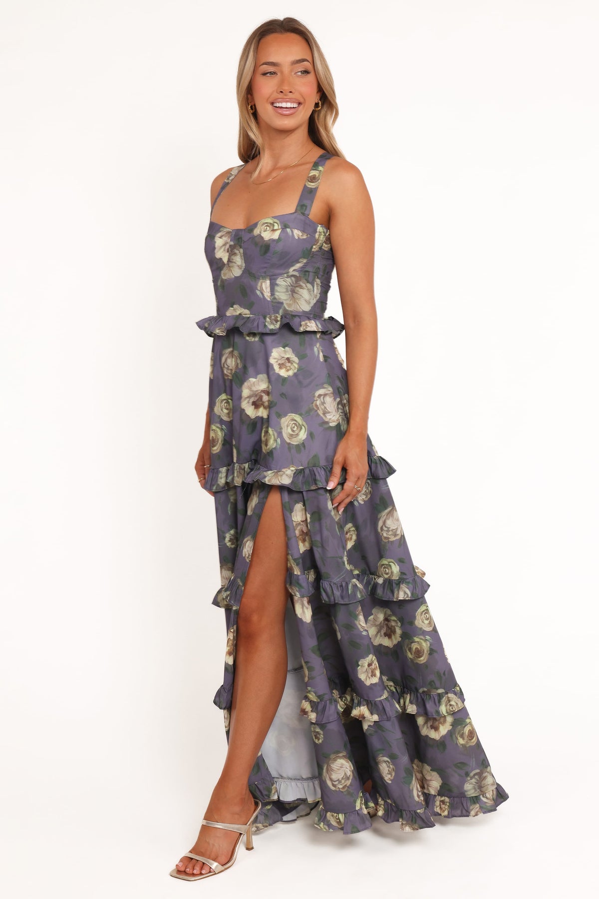 Lillee Tiered Maxi Dress in Lavender Floral – view 4 of 10