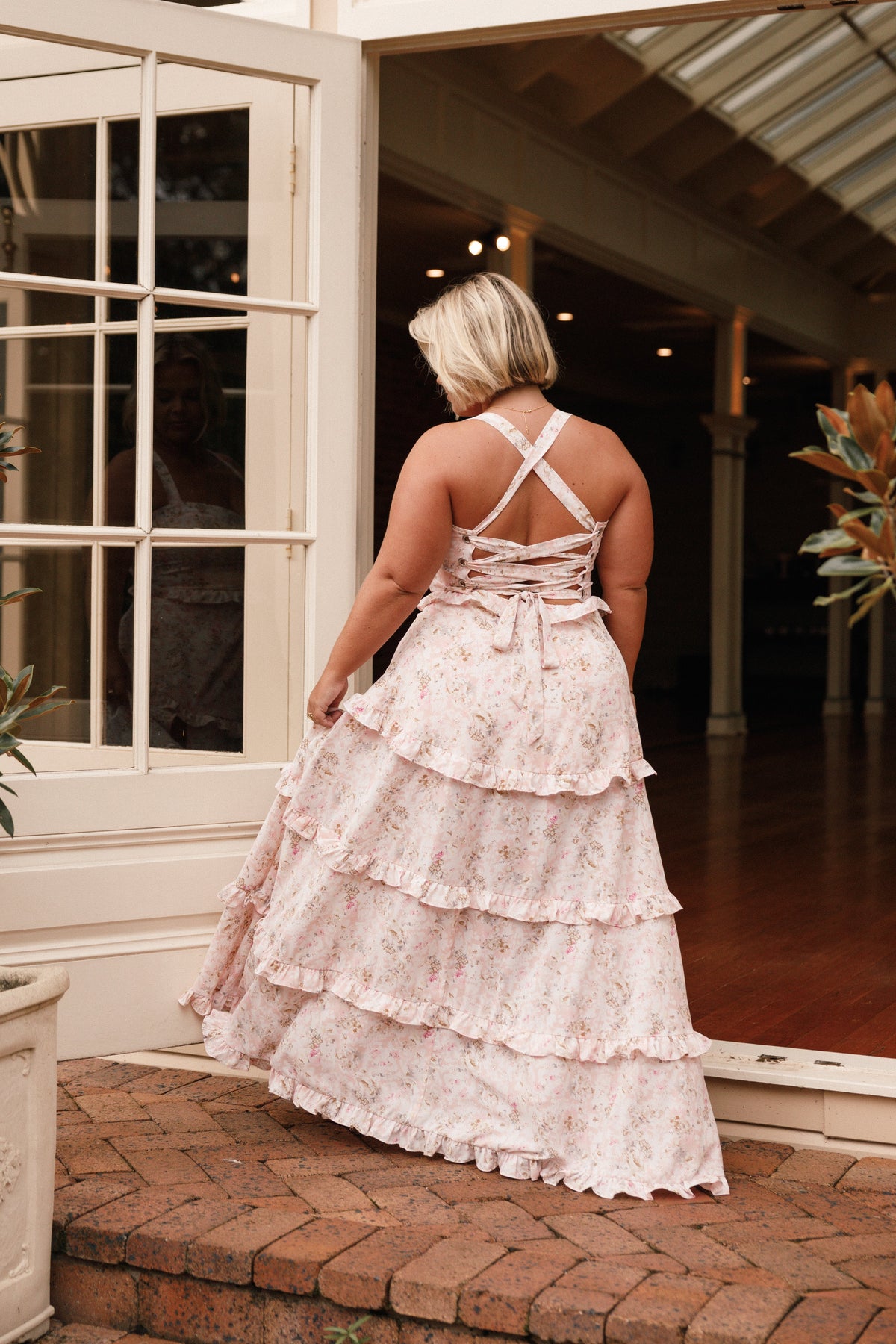 Lillee Tiered Maxi Dress in Pink Floral – view 3 of 11