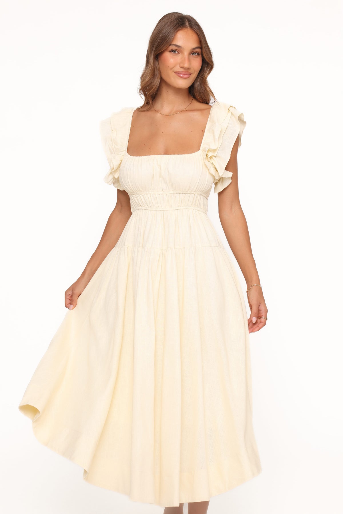 Linda Midi Dress in Butter Yellow – view 2 of 8