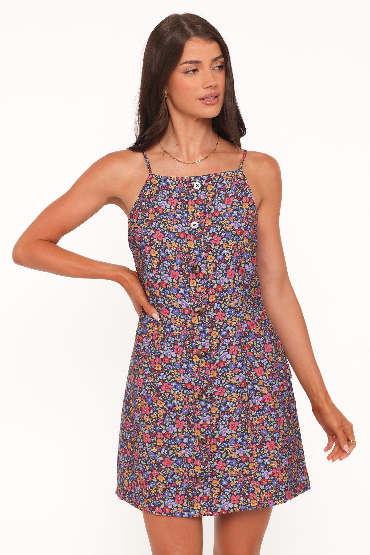 Lindsay Mini Dress in Blue Denim Ditsy – view 1 of 7