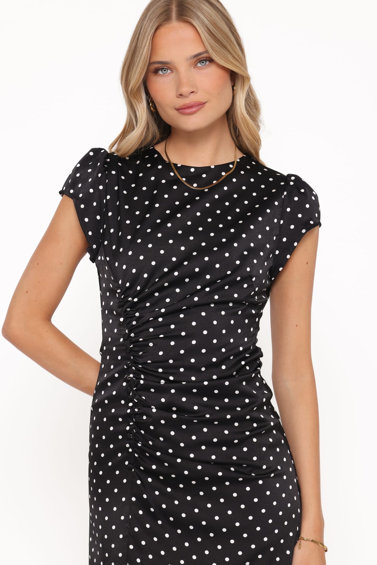 Lisbeth Midi Dress in Black Polka Dot – view 3 of 7