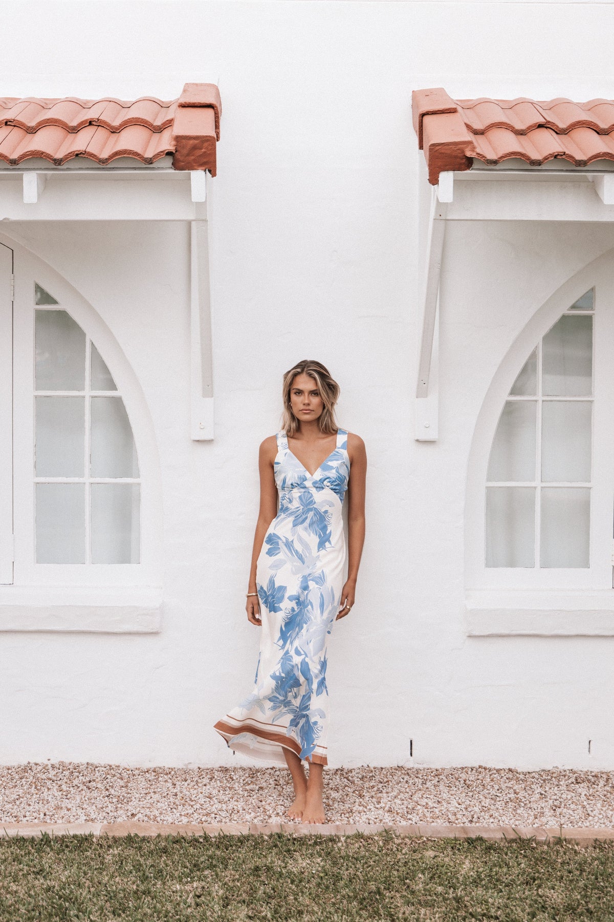 Lizza Maxi Dress in Pale Blue Print – view 6 of 8