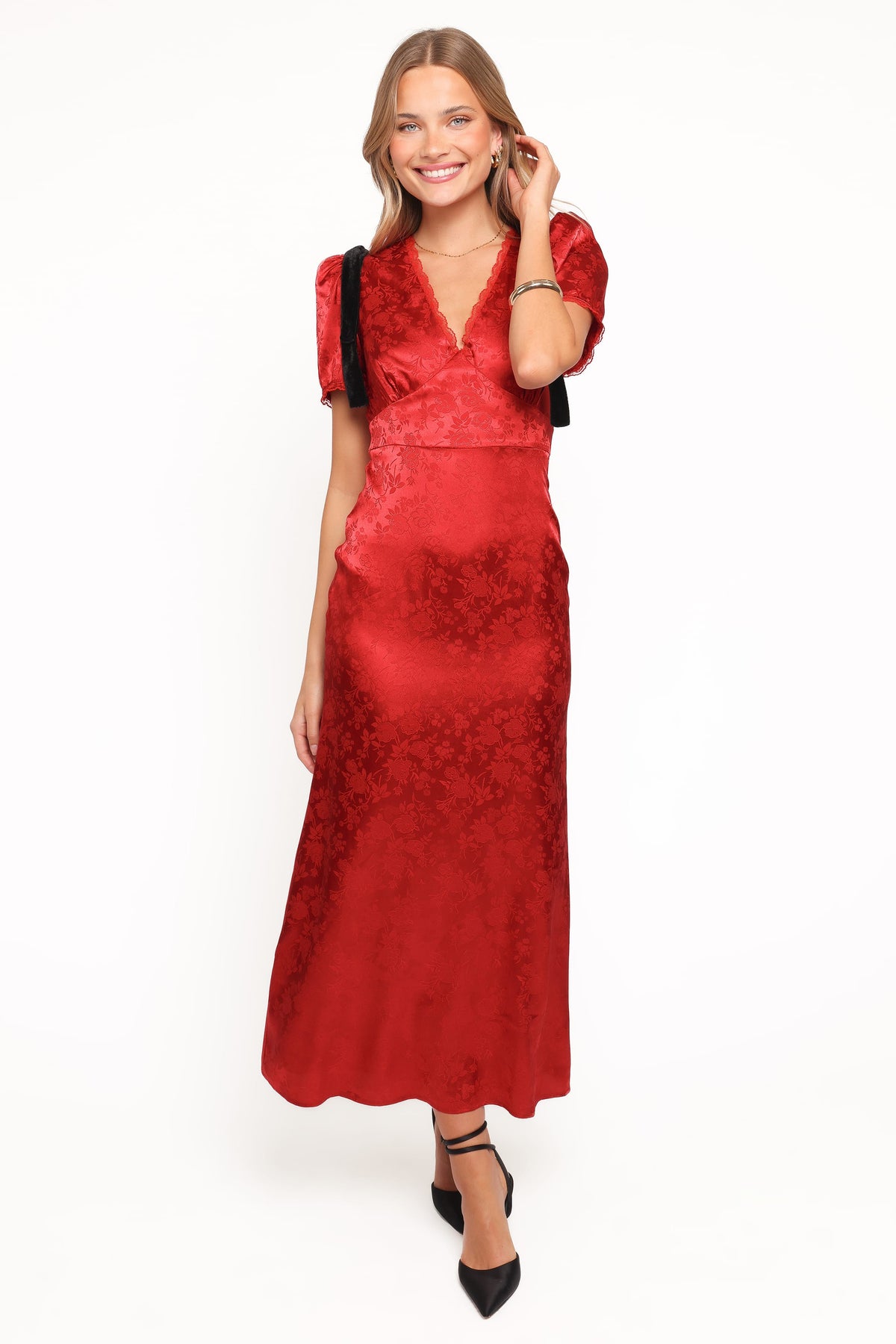 Lomandra Maxi Dress in Red Jacquard – view 1 of 7