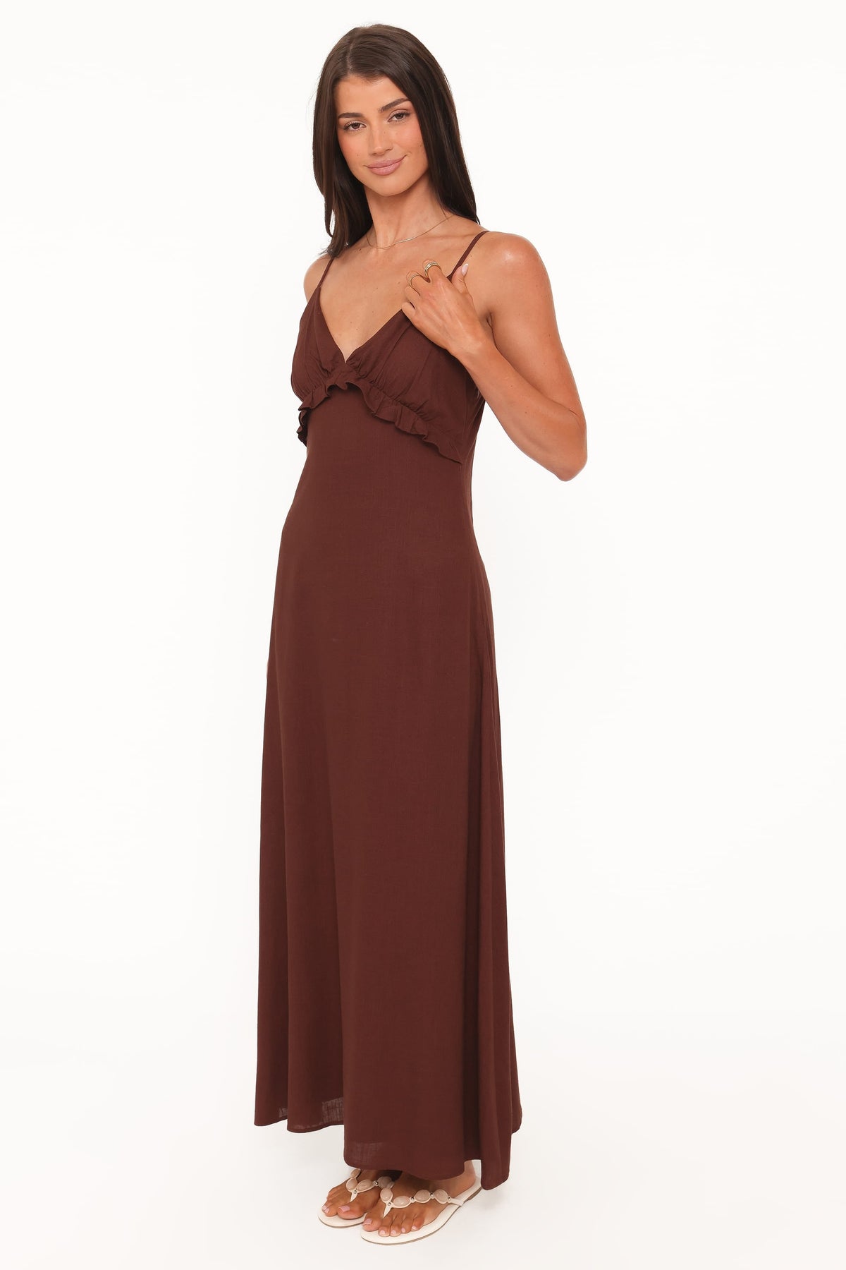 Lorella Midi Dress in Dark Brown – view 3 of 6