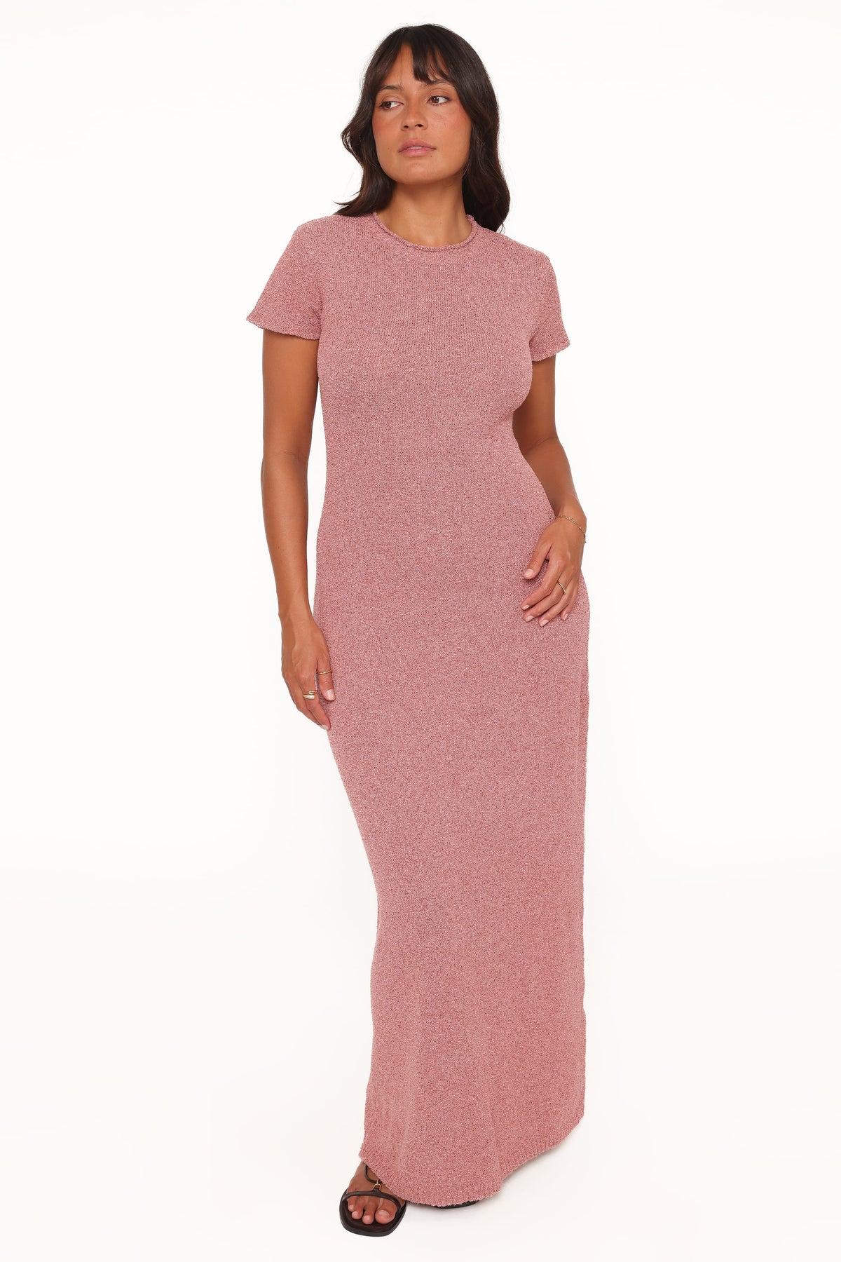 Lowell Knit Maxi Dress in Brick Red – view 2 of 8