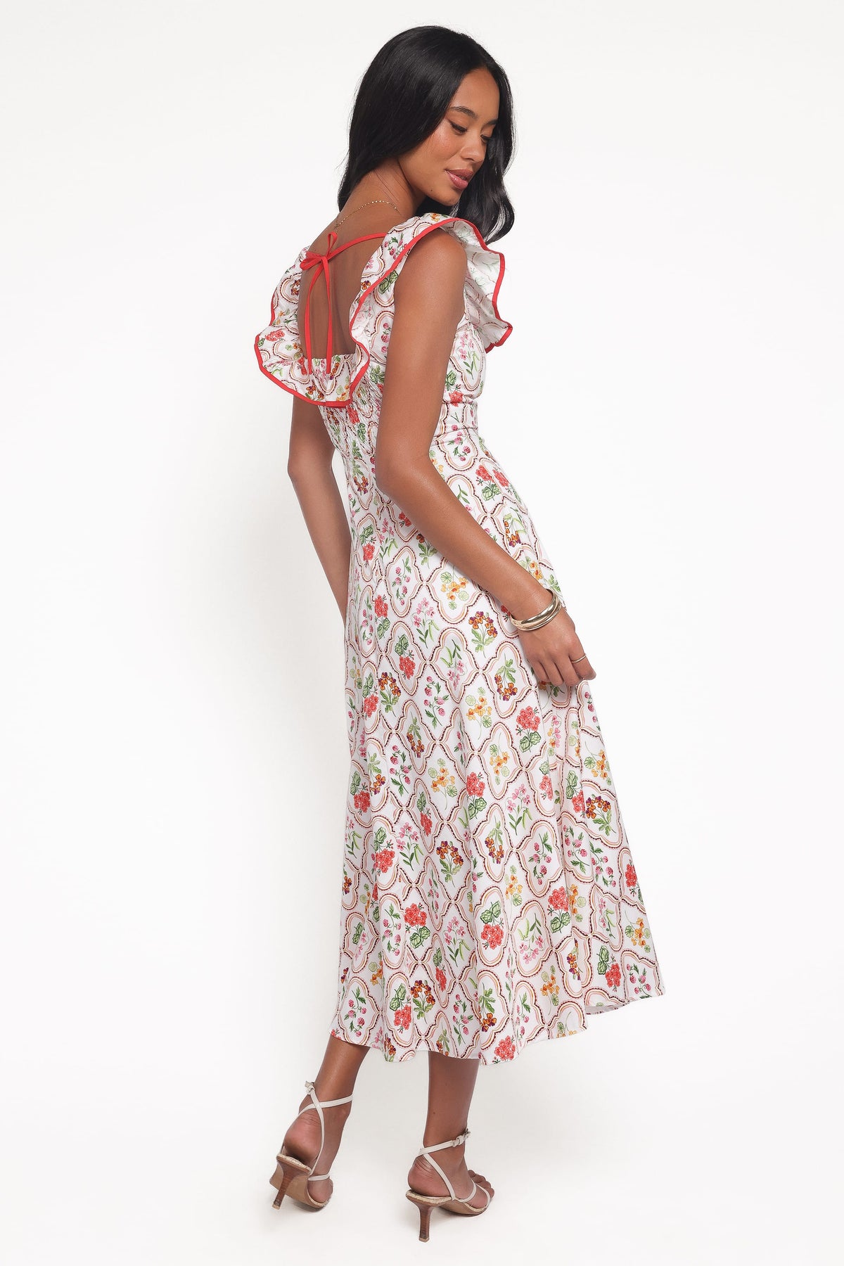Lucille Maxi Dress in Coral Wildflower – view 3 of 8