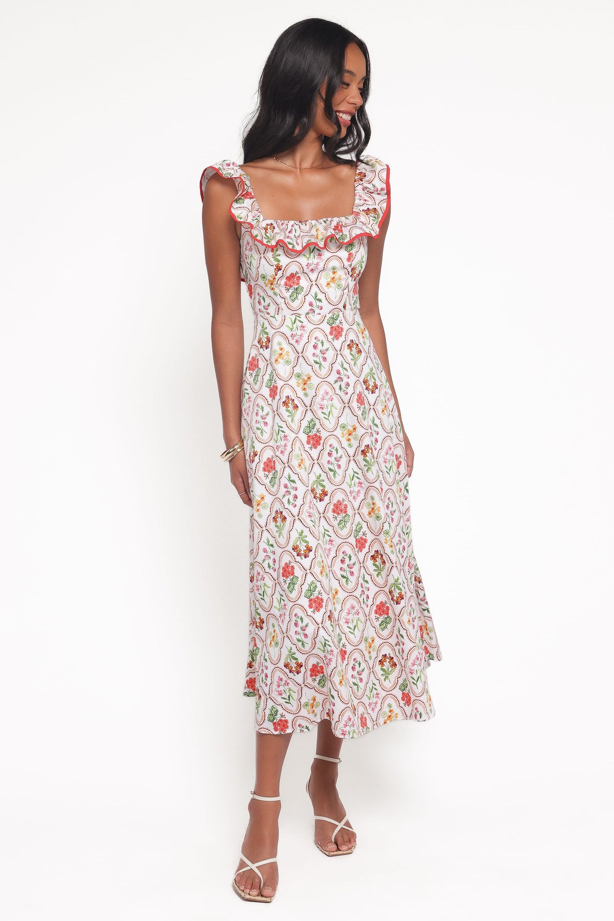 Lucille Maxi Dress in Coral Wildflower – view 5 of 8