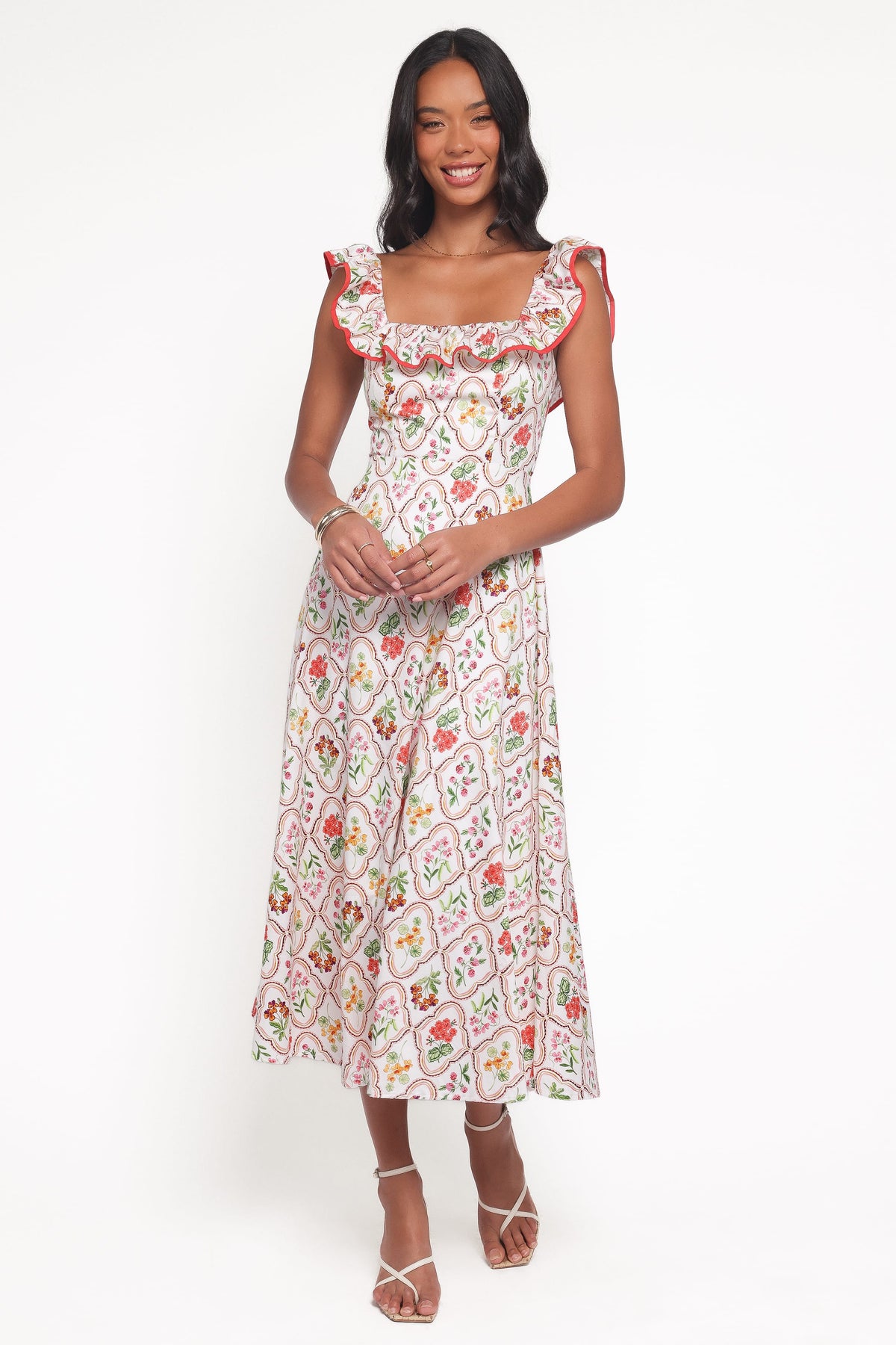 Lucille Maxi Dress in Coral Wildflower – view 2 of 8