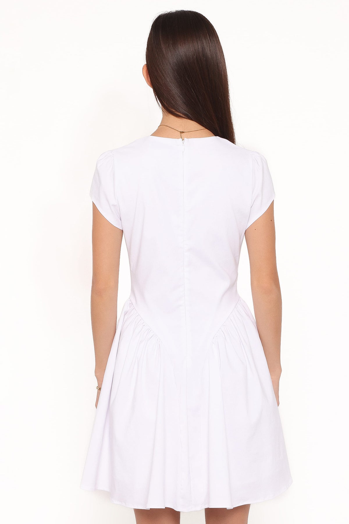 Lyssa Bow Front Mini Dress in White – view 5 of 8