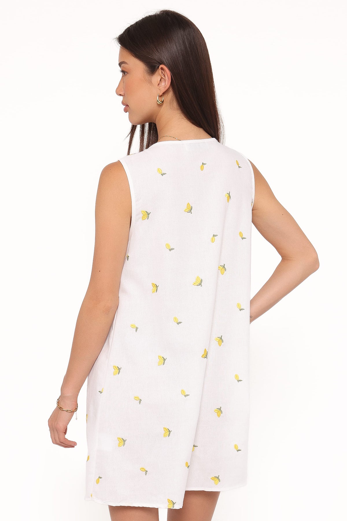 Madeline Mini Dress in Embroidered Lemons – view 4 of 6
