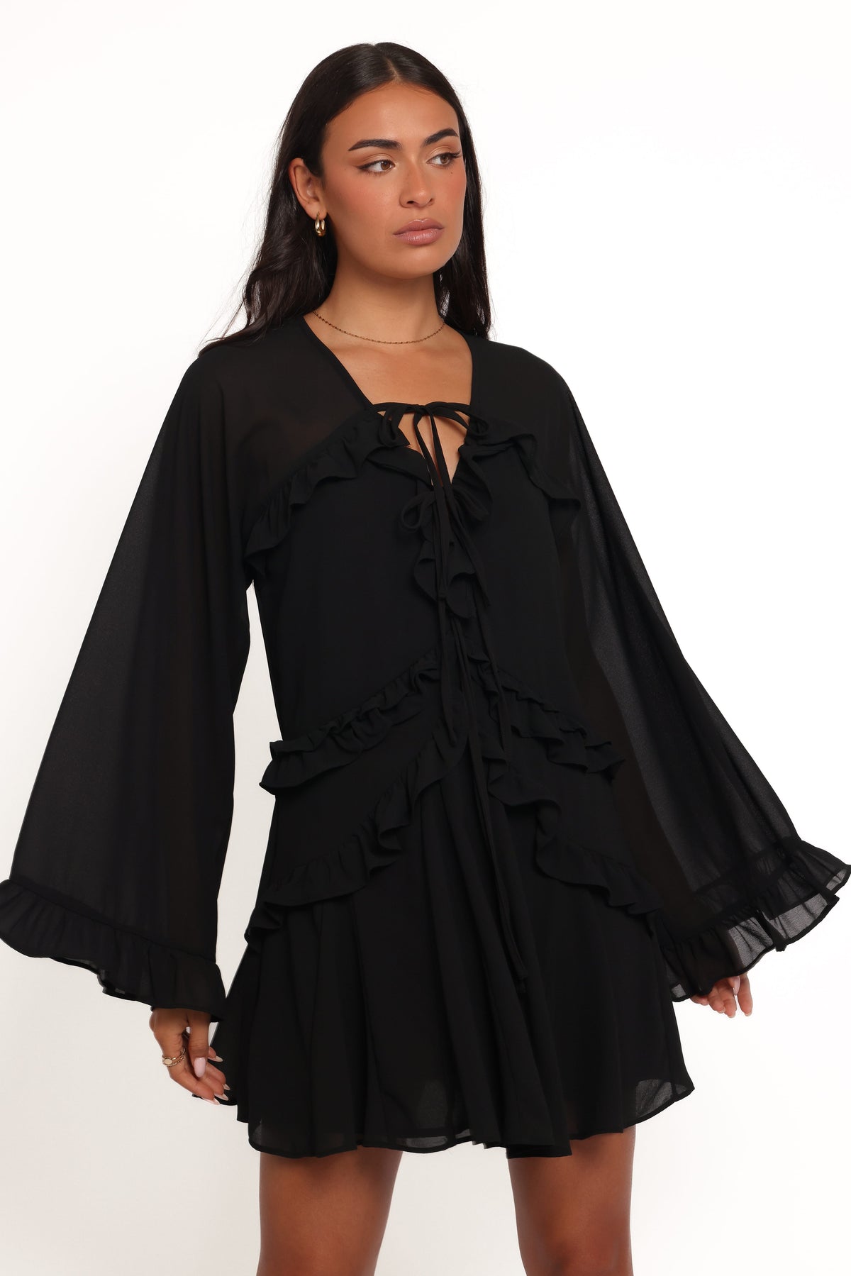 Magnolia Long Sleeve Mini Dress in Black – view 4 of 6