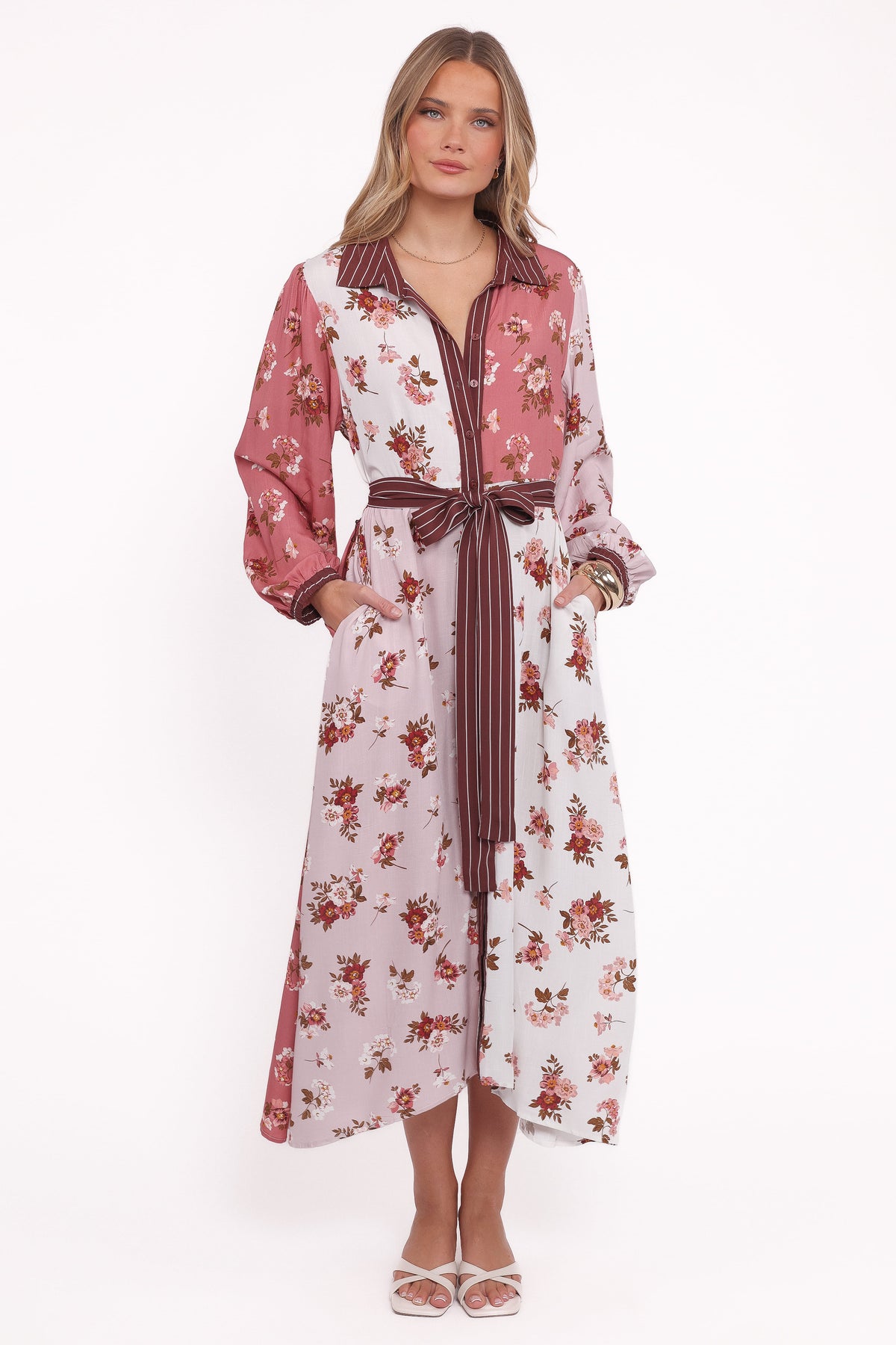 Maiden Long Sleeve Midi Dress in First Blush – view 1 of 5