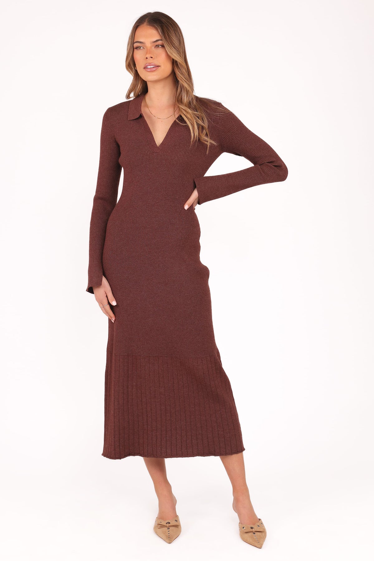 Makenna Knit Dress in Brown – view 2 of 8