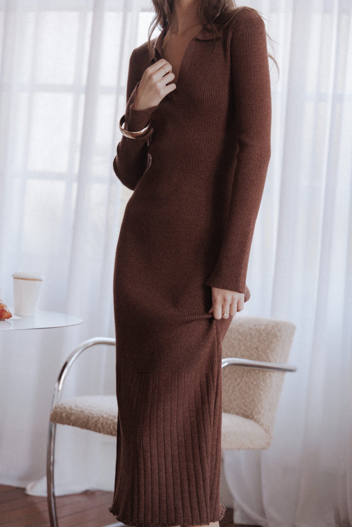 Makenna Knit Dress in Brown – view 8 of 8