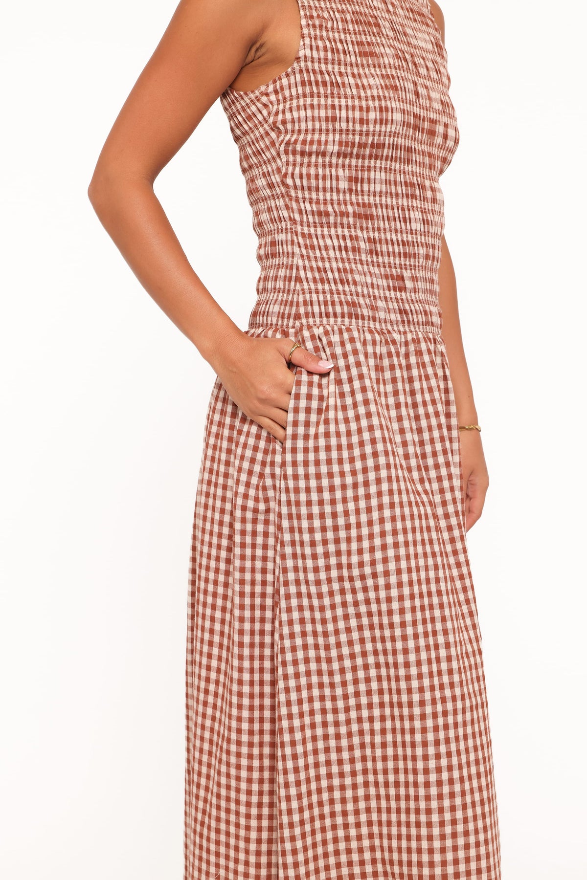 Maleny Maxi Dress in Brown Gingham – view 2 of 6