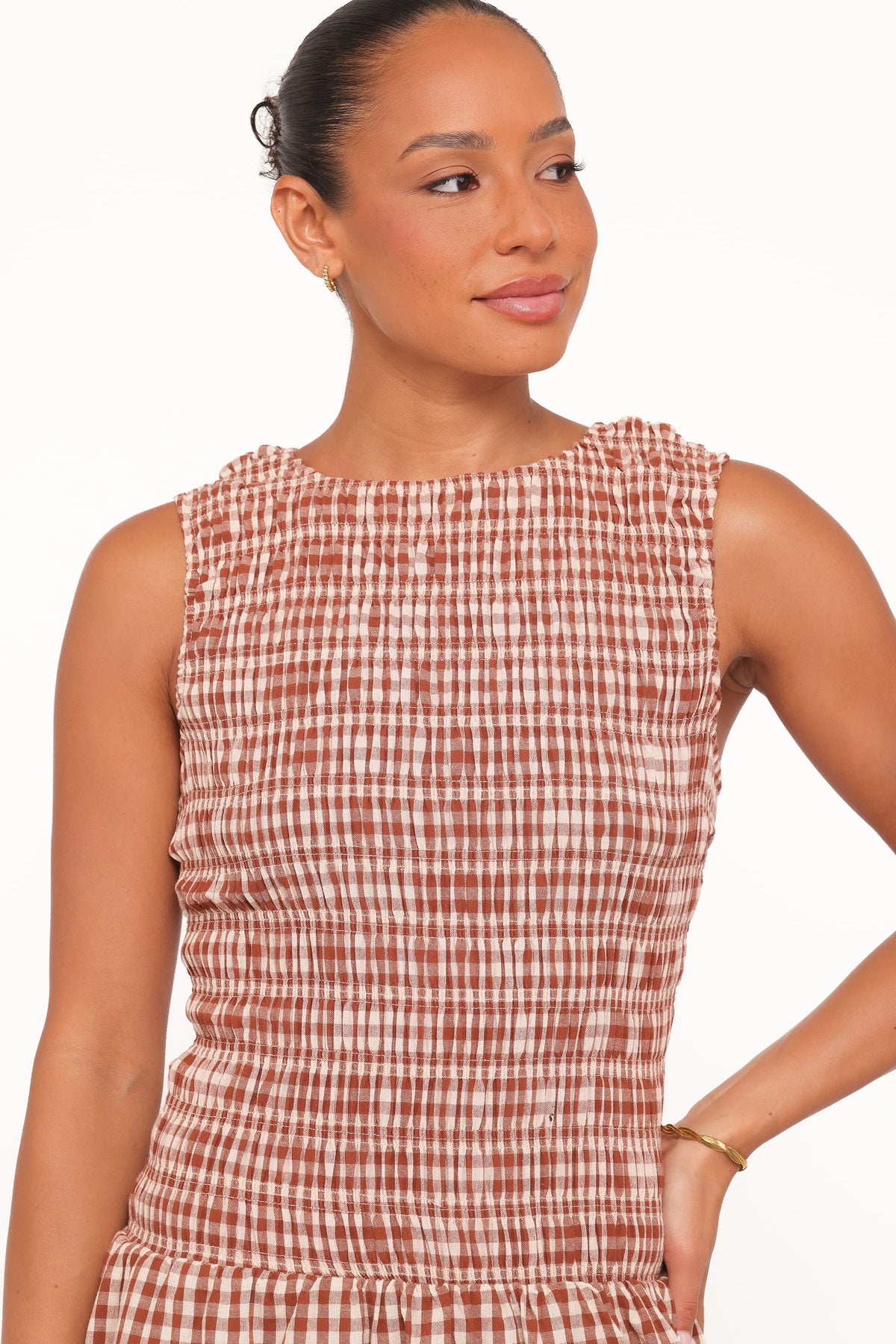 Maleny Maxi Dress in Brown Gingham – view 5 of 6