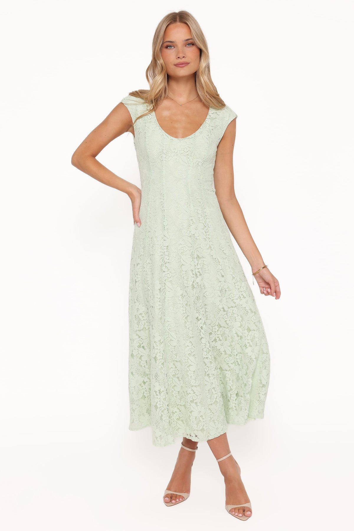 Mapleton Maxi Dress in Sage Green Lace – view 6 of 8