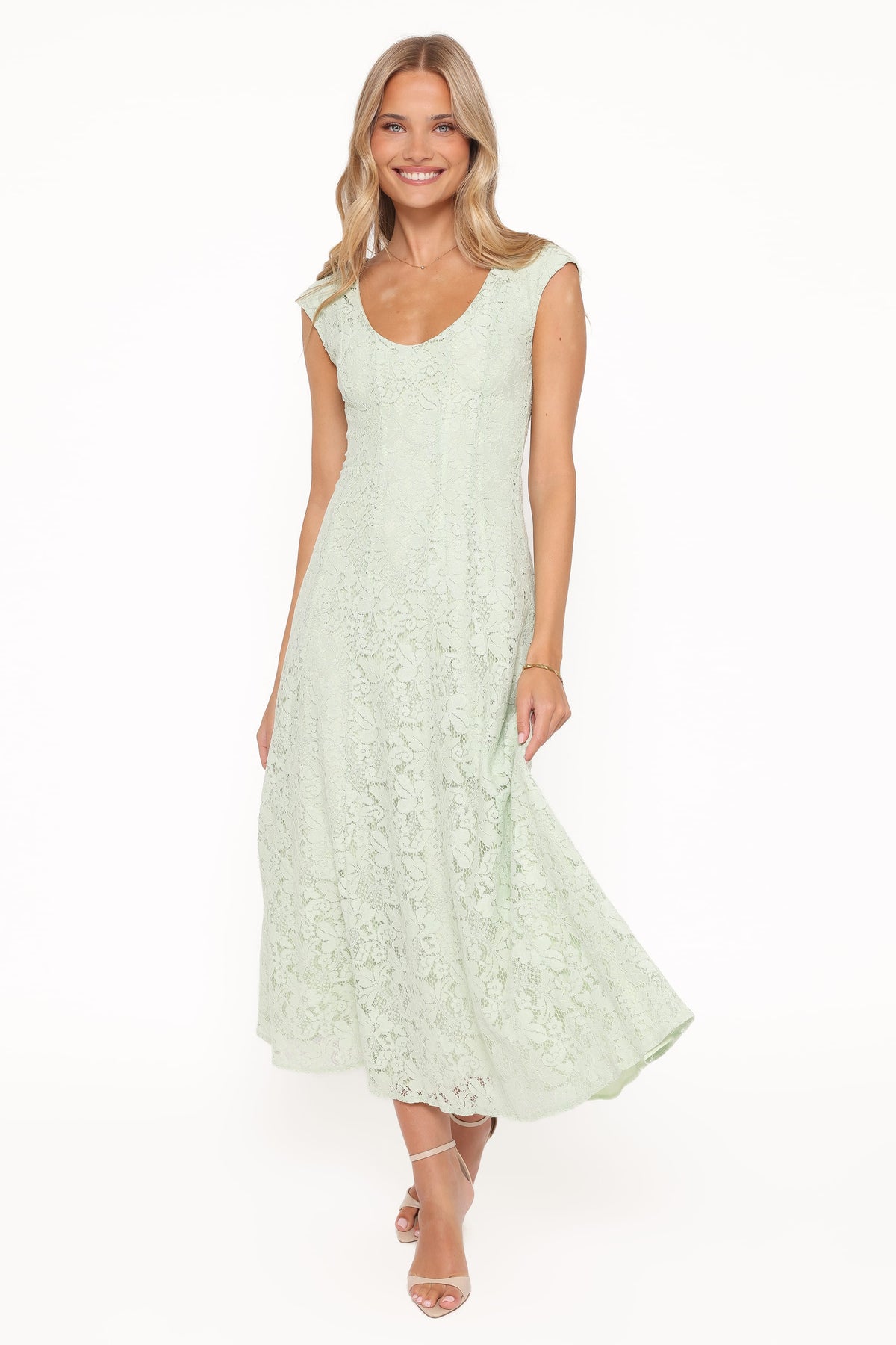 Mapleton Maxi Dress in Sage Green Lace – view 2 of 8