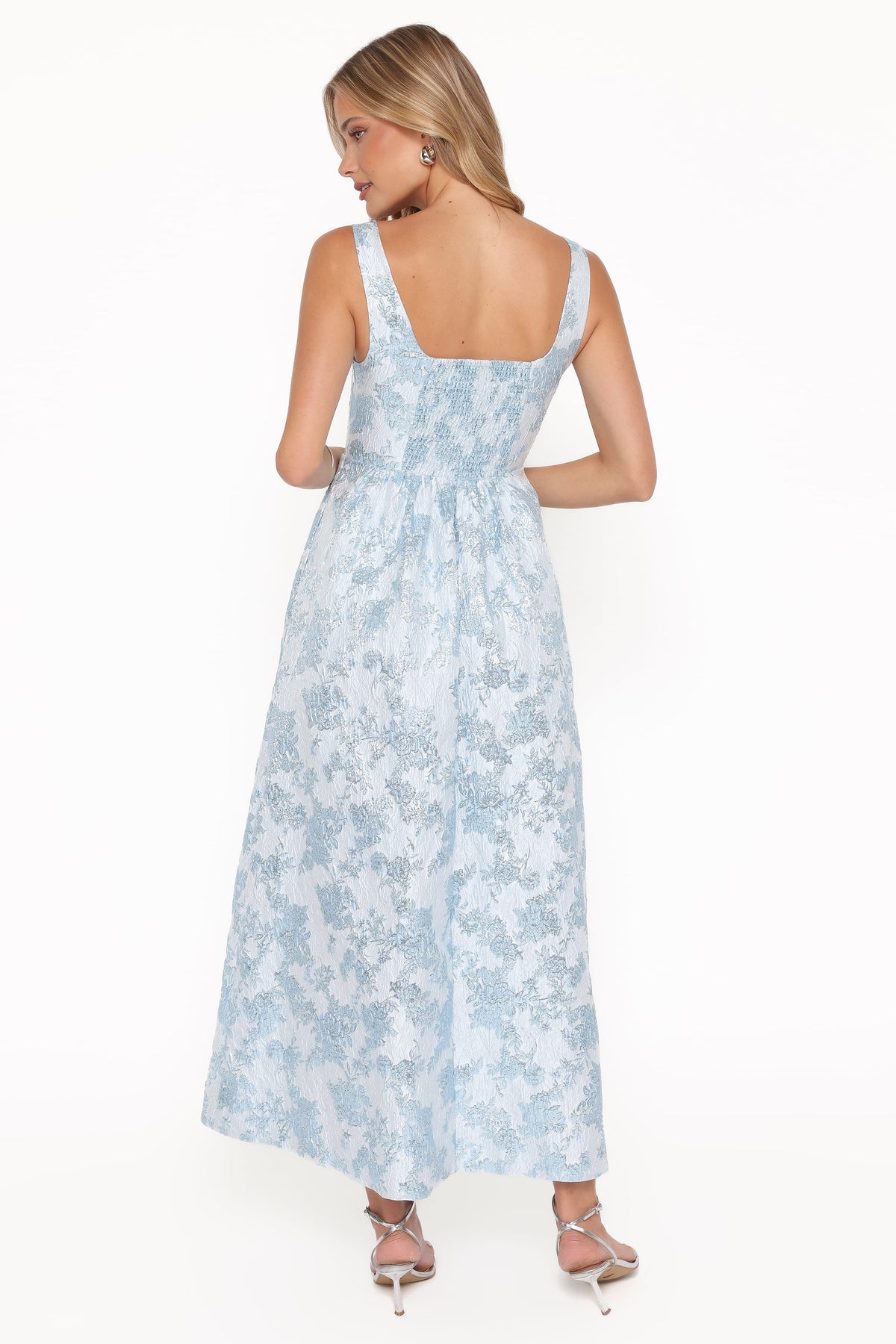 Marcelline Maxi Dress in Blue Brocade – view 5 of 7