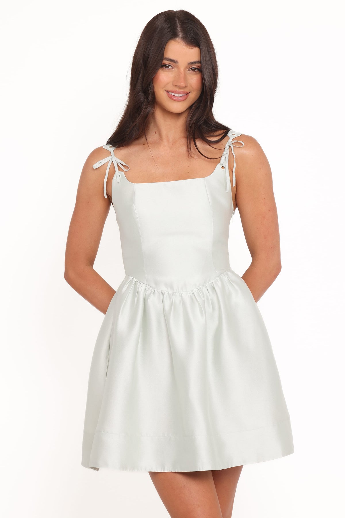 Marcelline Mini Dress in Mint Green – view 2 of 8