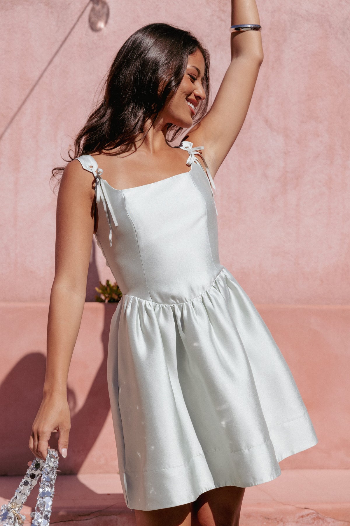 Marcelline Mini Dress in Mint Green – view 1 of 8