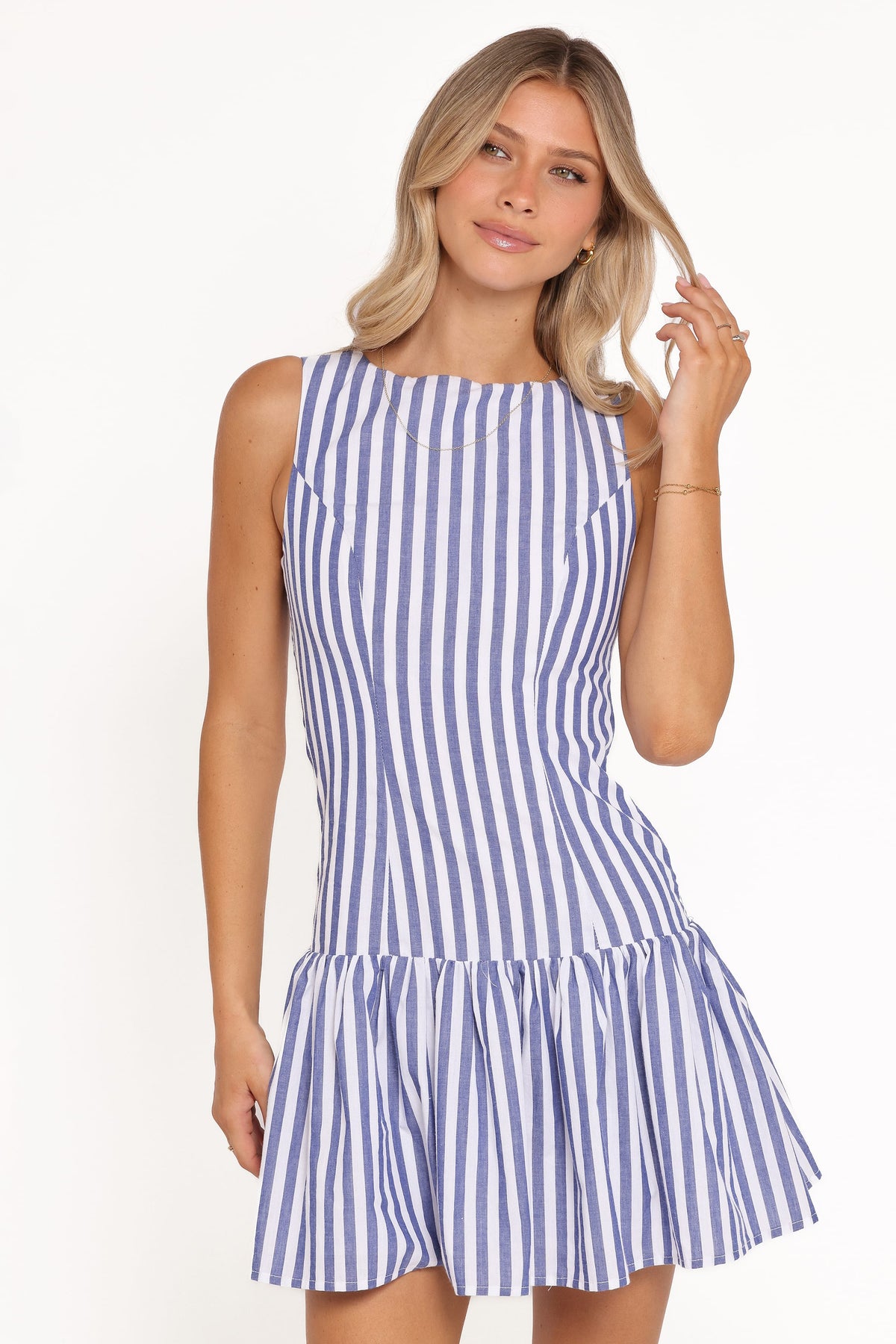 Marella Mini Dress in Blue Stripe – view 2 of 9
