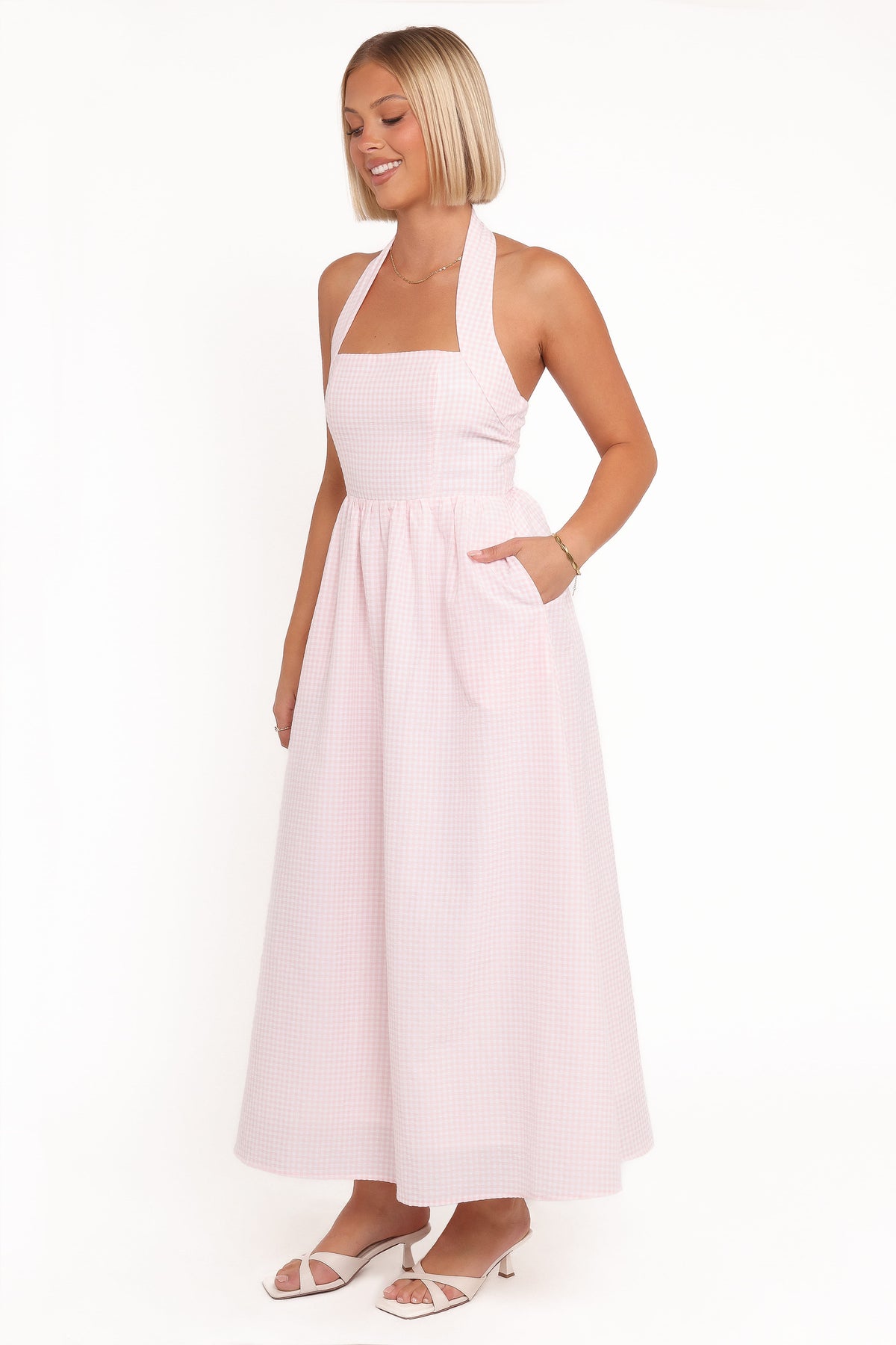 Margerie Halter Dress in Pink Gingham – view 5 of 8