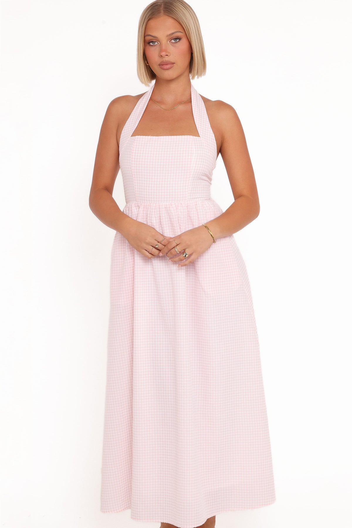 Margerie Halter Dress in Pink Gingham – view 6 of 8