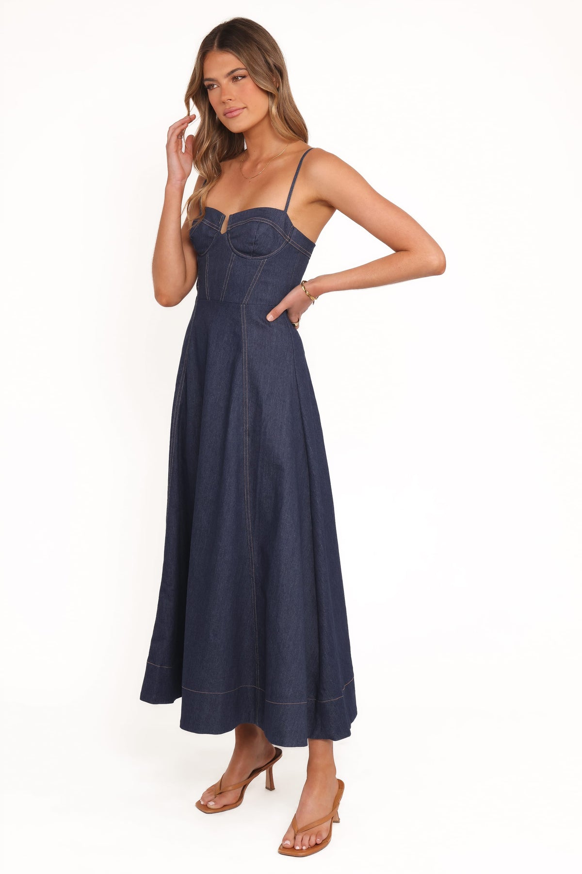 Marsden Denim Midi Dress in Indigo – view 3 of 6