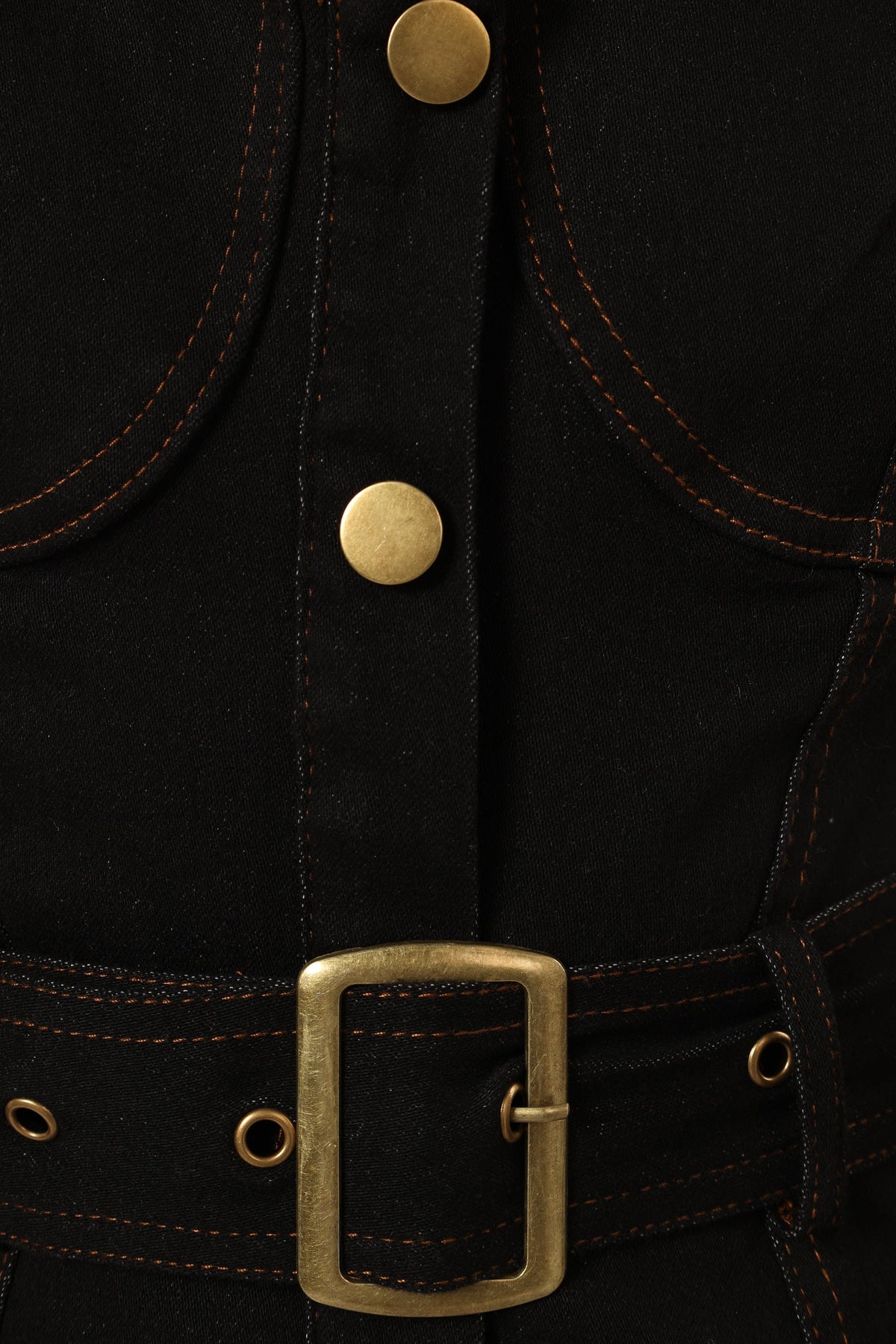 Mateo Long Sleeve Denim Dress in Black – view 7 of 7