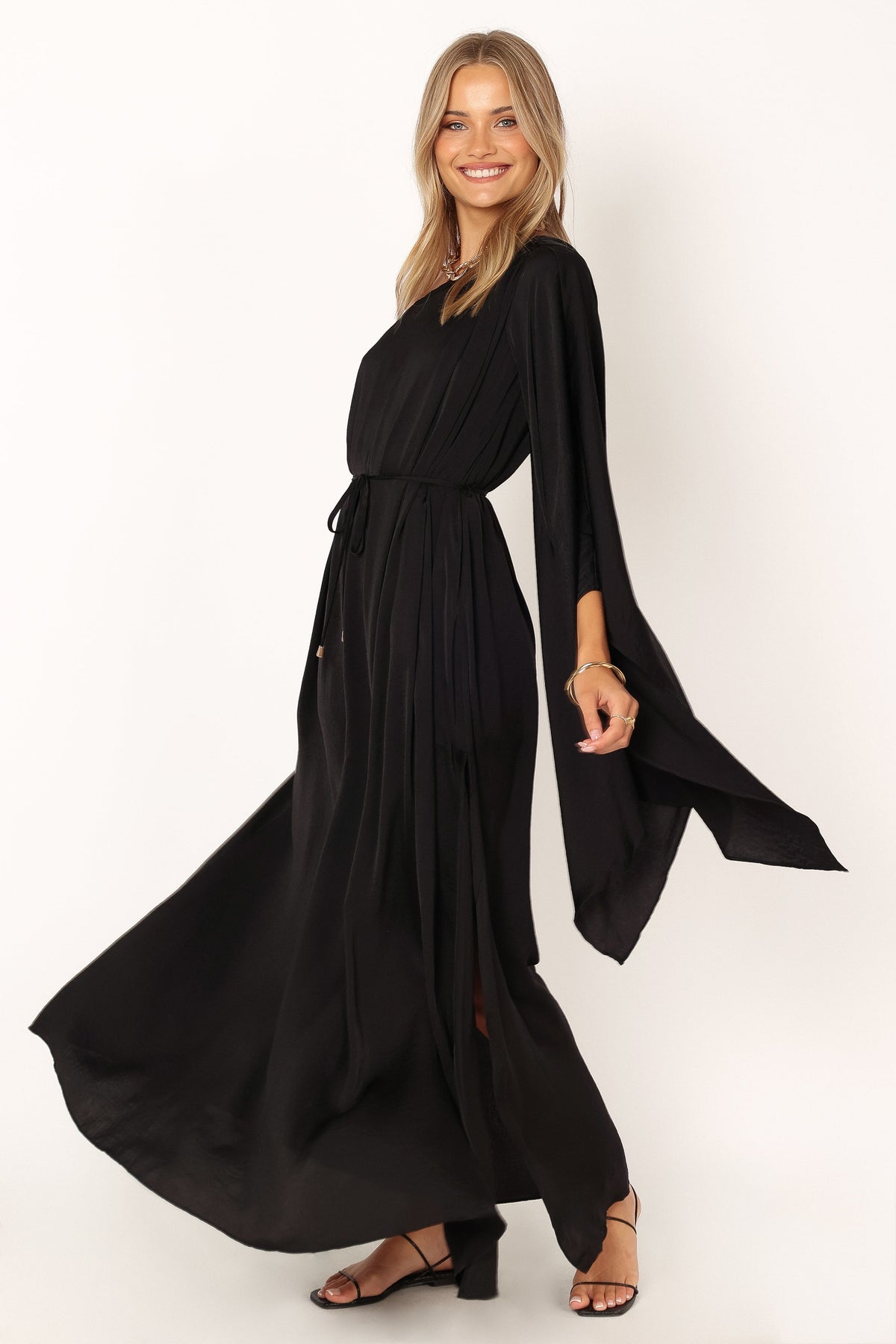 Matilda One Shoulder Maxi Dress in Black – view 7 of 11